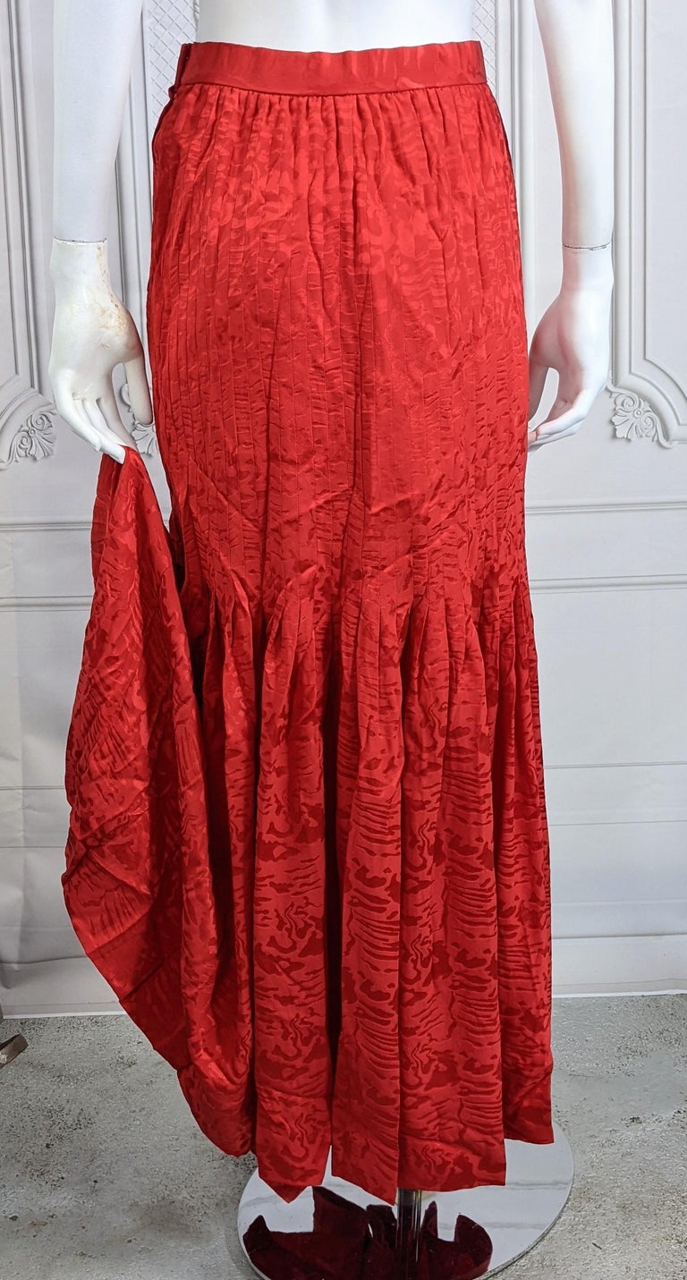 Oscar de la Renta Silk Jacquard Evening Gown For Sale at 1stDibs