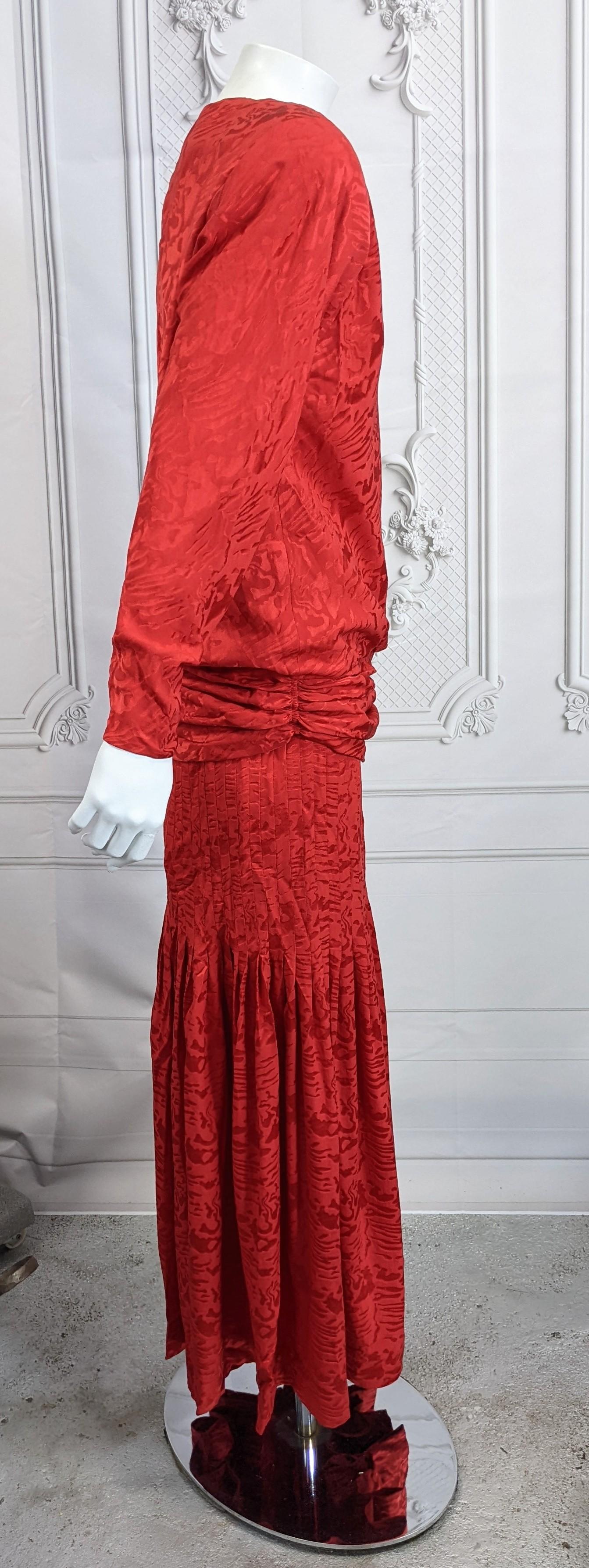 Vestido de noche en jacquard de seda Oscar De La Renta en venta 1