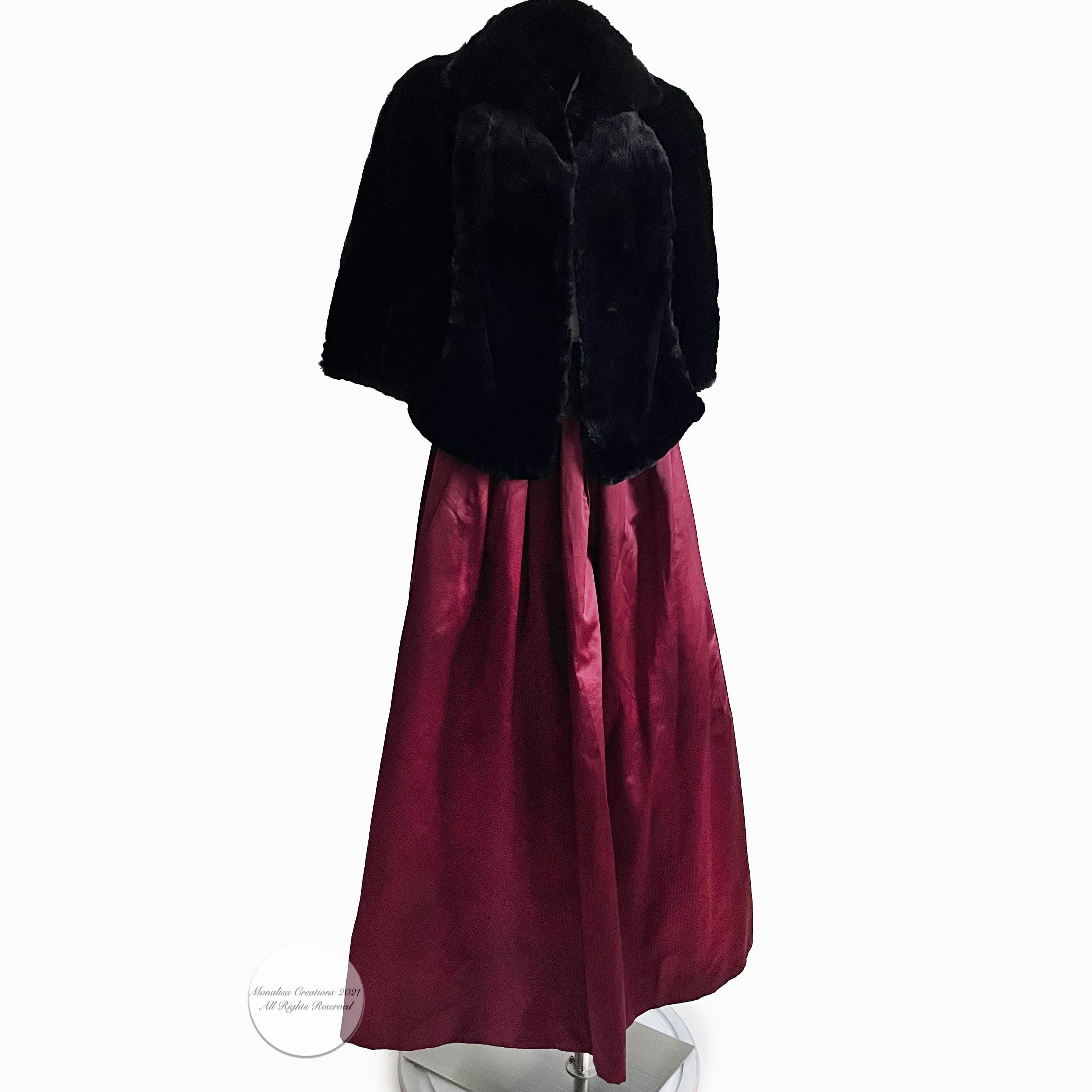 Oscar de la Renta Silk Skirt Formal Evening Box Pleat Maxi Pinstripe Vintage 70s 1