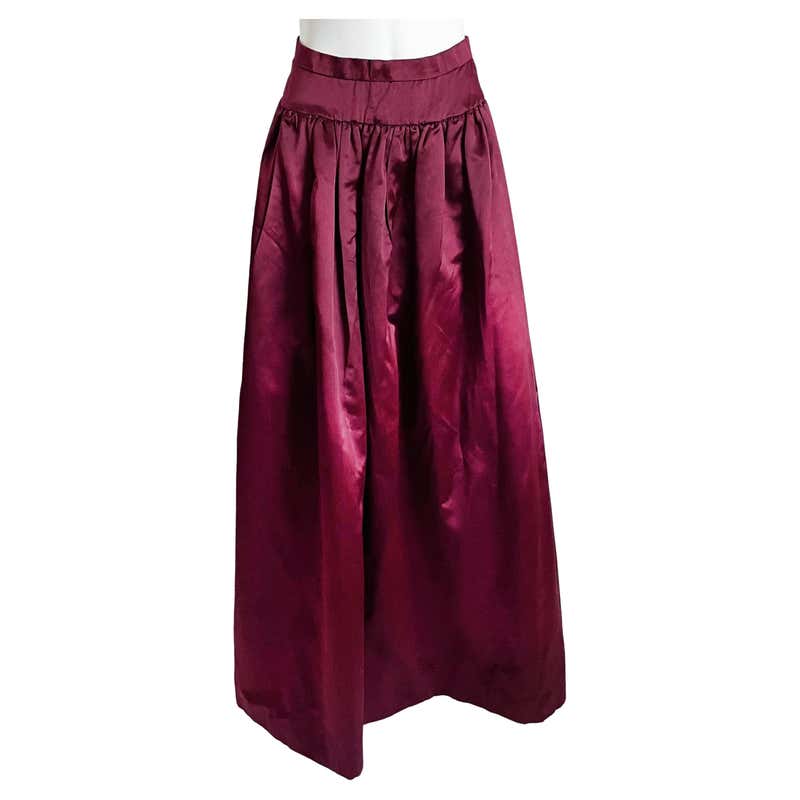 Vintage Oscar De la Renta Embroidered silk Ball Gown skirt For Sale at ...