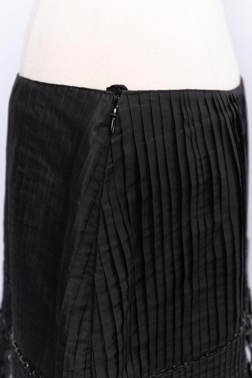 Oscar de la Renta Silk Skirt with Feathers For Sale 4