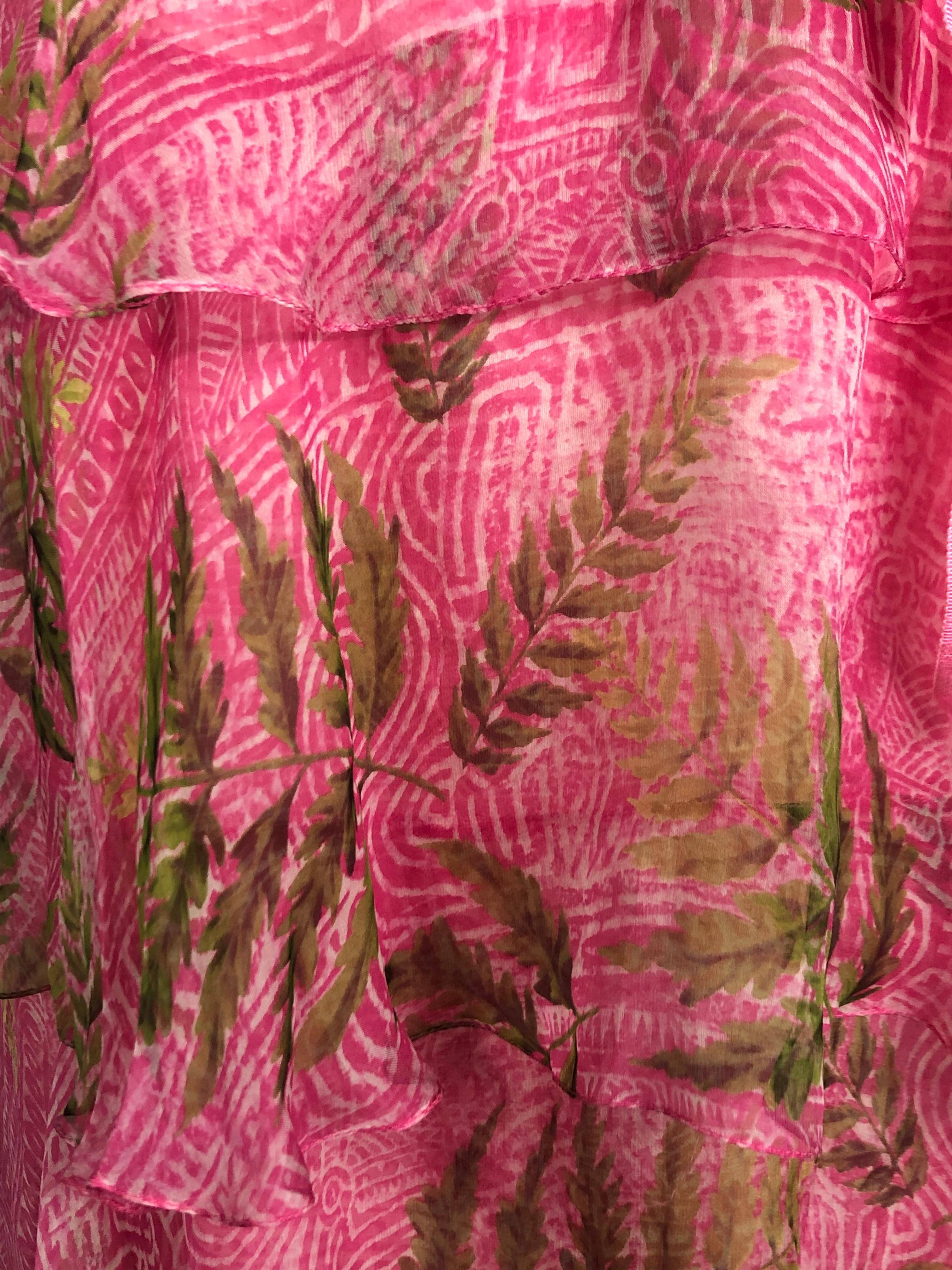 OSCAR DE LA RENTA Silk Strapless Pink Midi Dress w/ Belt Size 6 For Sale 4