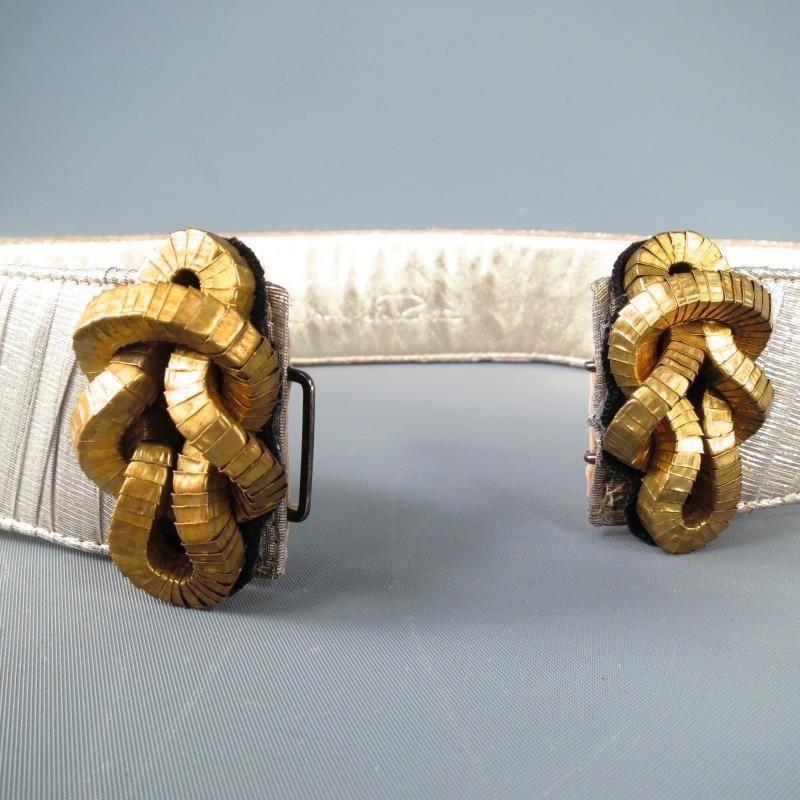 silver metallic belt