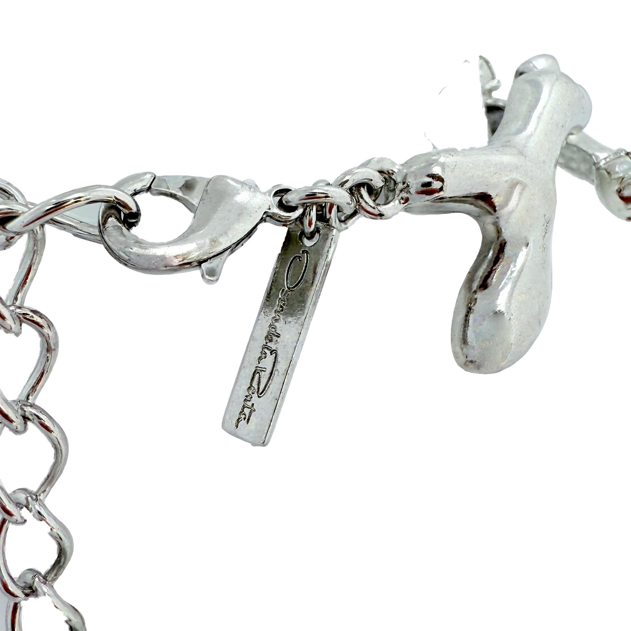 Oscar De La Renta - Girocollo con ramo di corallo placcato in argento e cristalli Swarovski in vendita 6