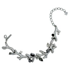 Oscar de la Renta Silver-Plated Coral Branch Choker with Swarovski Crystals