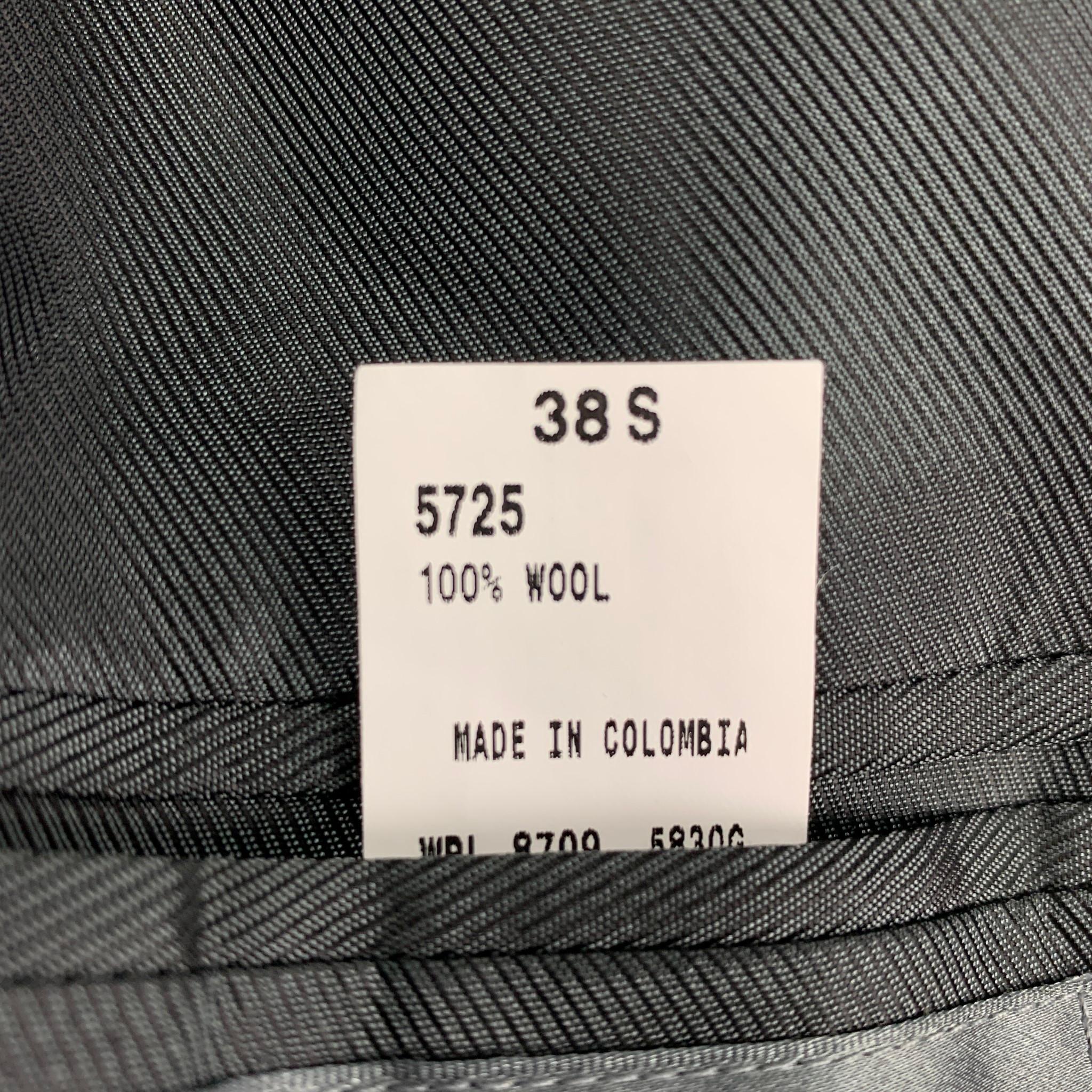 OSCAR DE LA RENTA Size 38 Grey Black Herringbone Wool Sport Coat 2