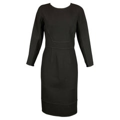 OSCAR DE LA RENTA Size 4 Black Crepe Wool Cocktail Dress
