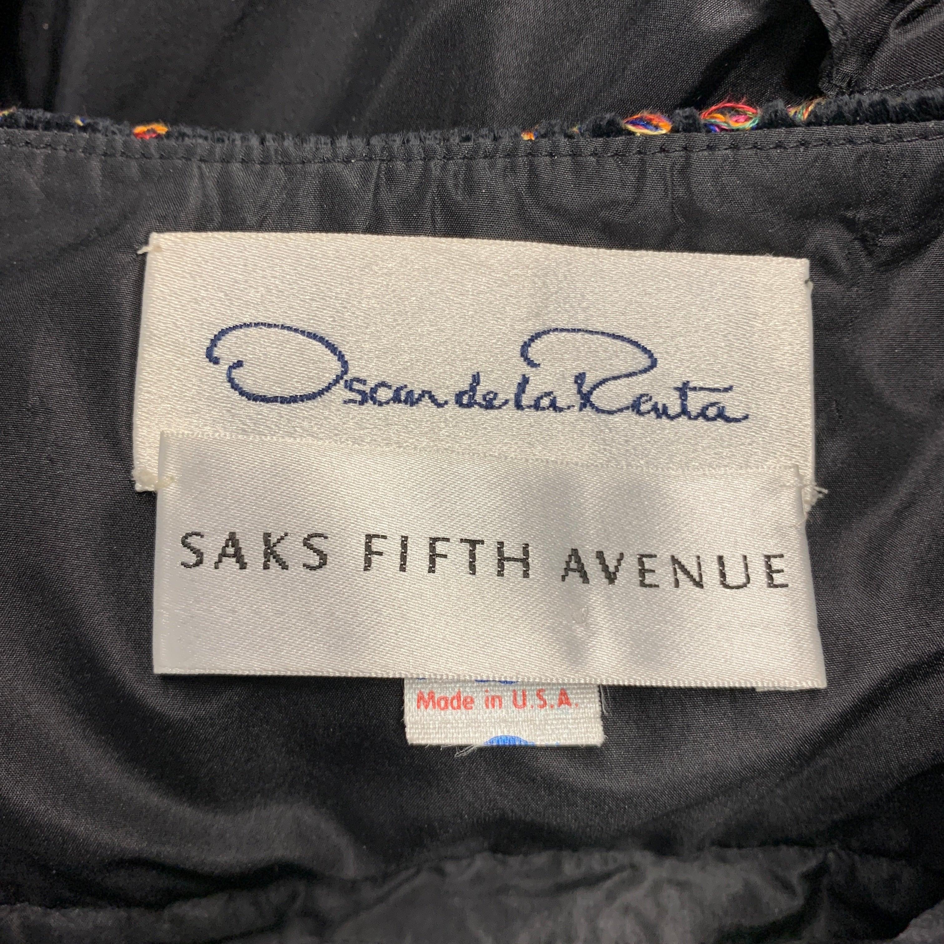 OSCAR DE LA RENTA Size 4 Black Ruffled Long Skirt 2