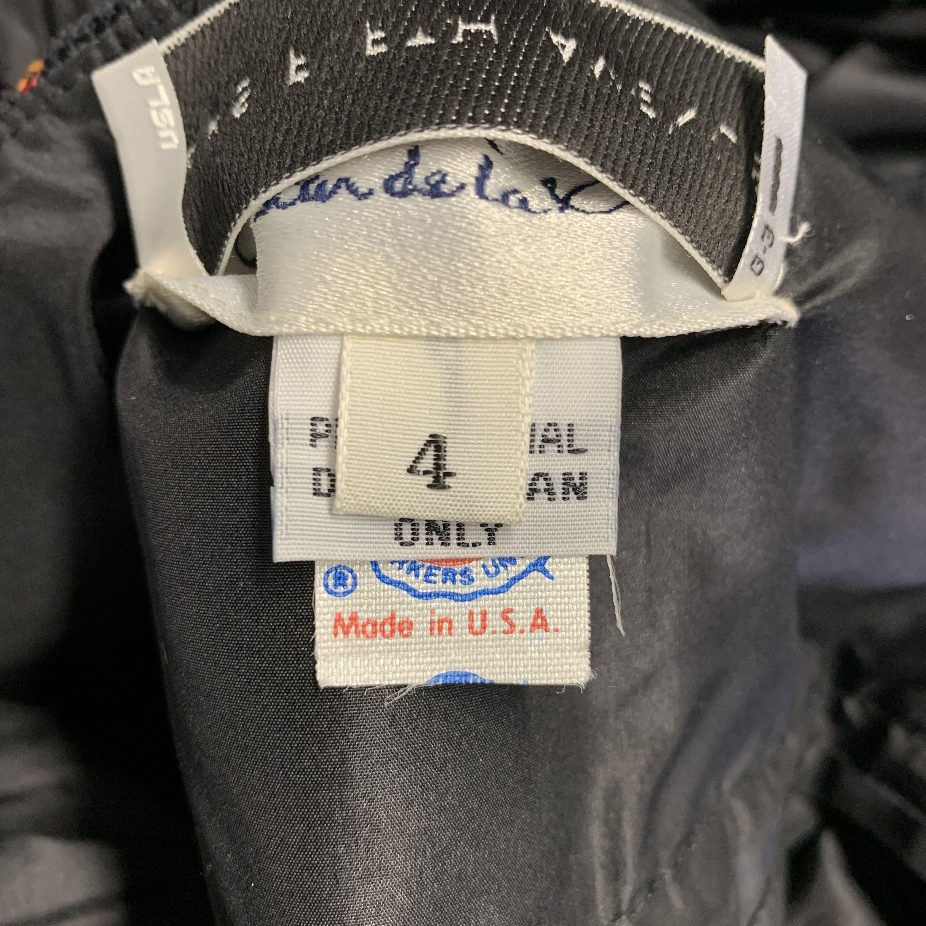 OSCAR DE LA RENTA Size 4 Black Ruffled Long Skirt For Sale 3