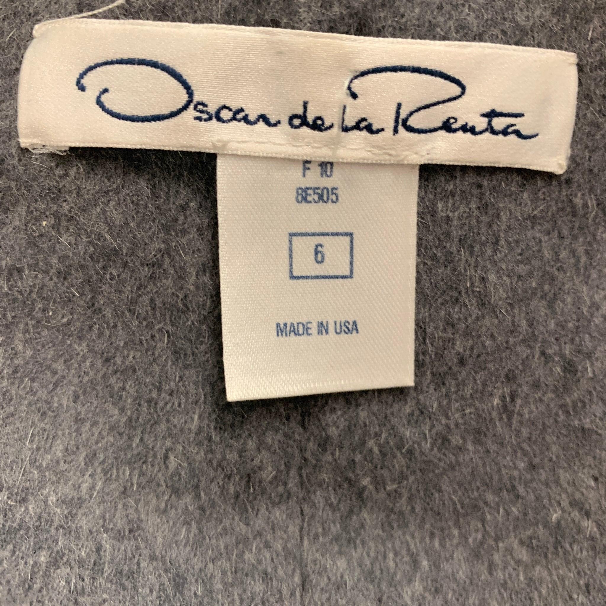 OSCAR DE LA RENTA Size 6 Yellow Red Virgin Wool Blend Jacket For Sale 2