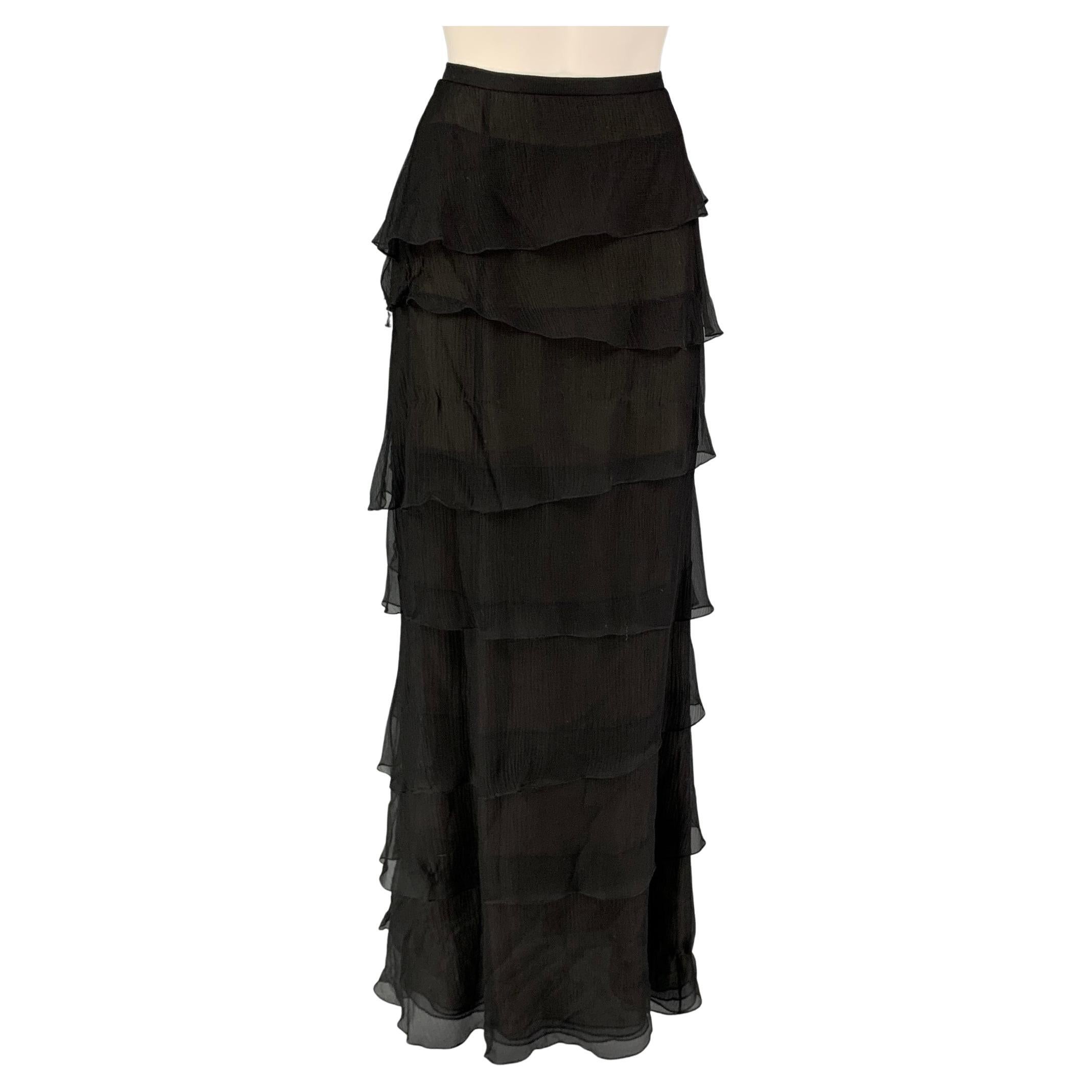 Louis Vuitton Mixed Stripes Tiered Mini Skirt BLACK. Size 34