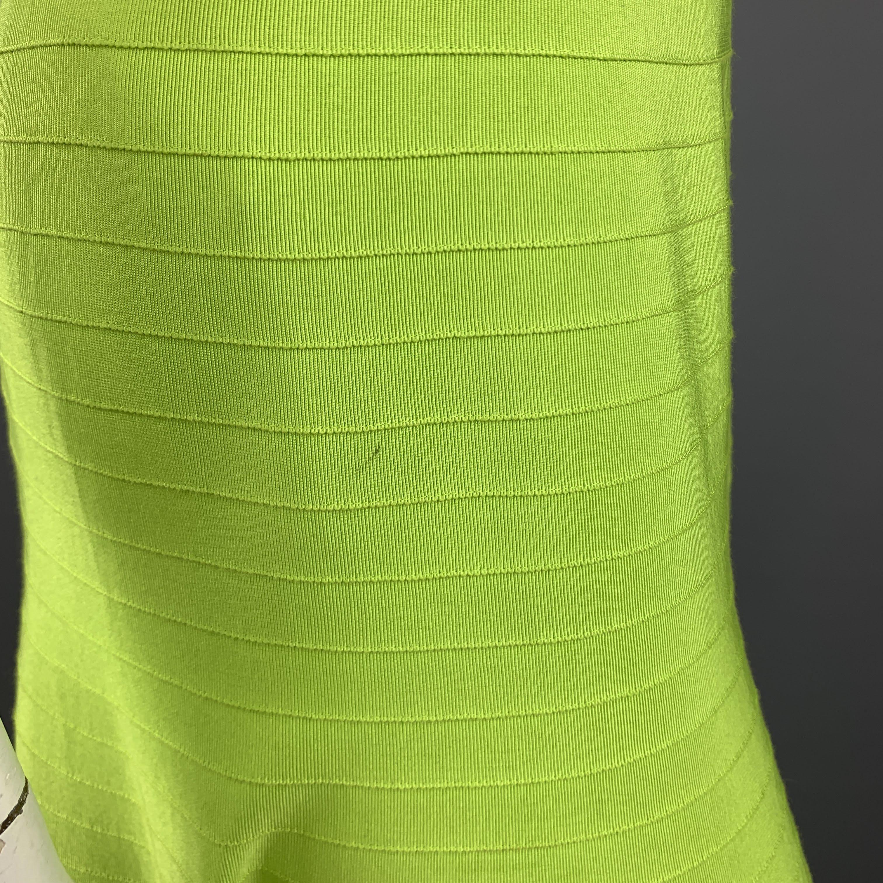 Women's OSCAR DE LA RENTA Size 8 Green Turquoise & Pink Grosgrain Striped Gown