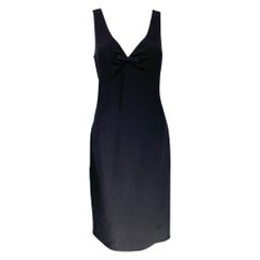 OSCAR DE LA RENTA Taille 8 Robe sans manches en laine marine