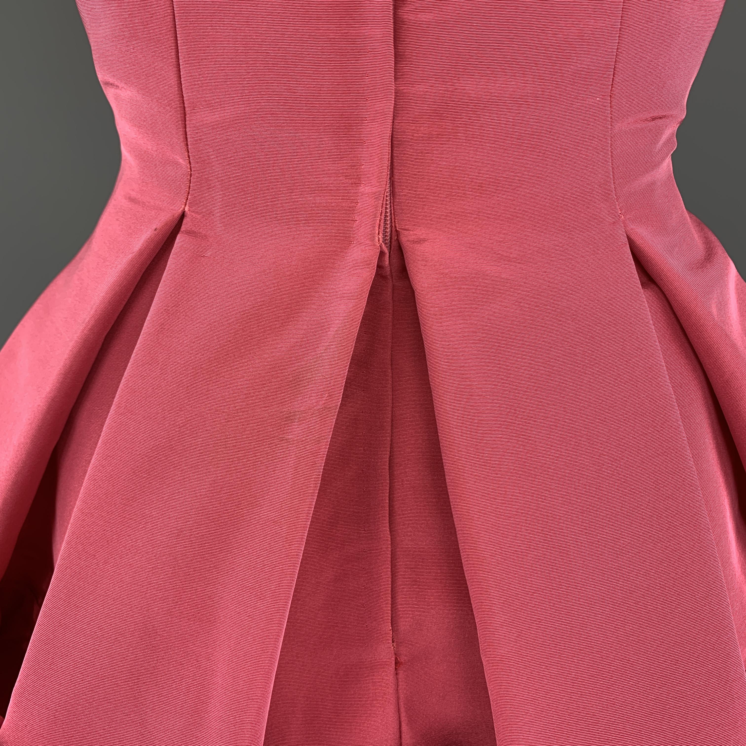 OSCAR DE LA RENTA Size 8 Pink Faille Structured Skirt Cocktail Dress 4