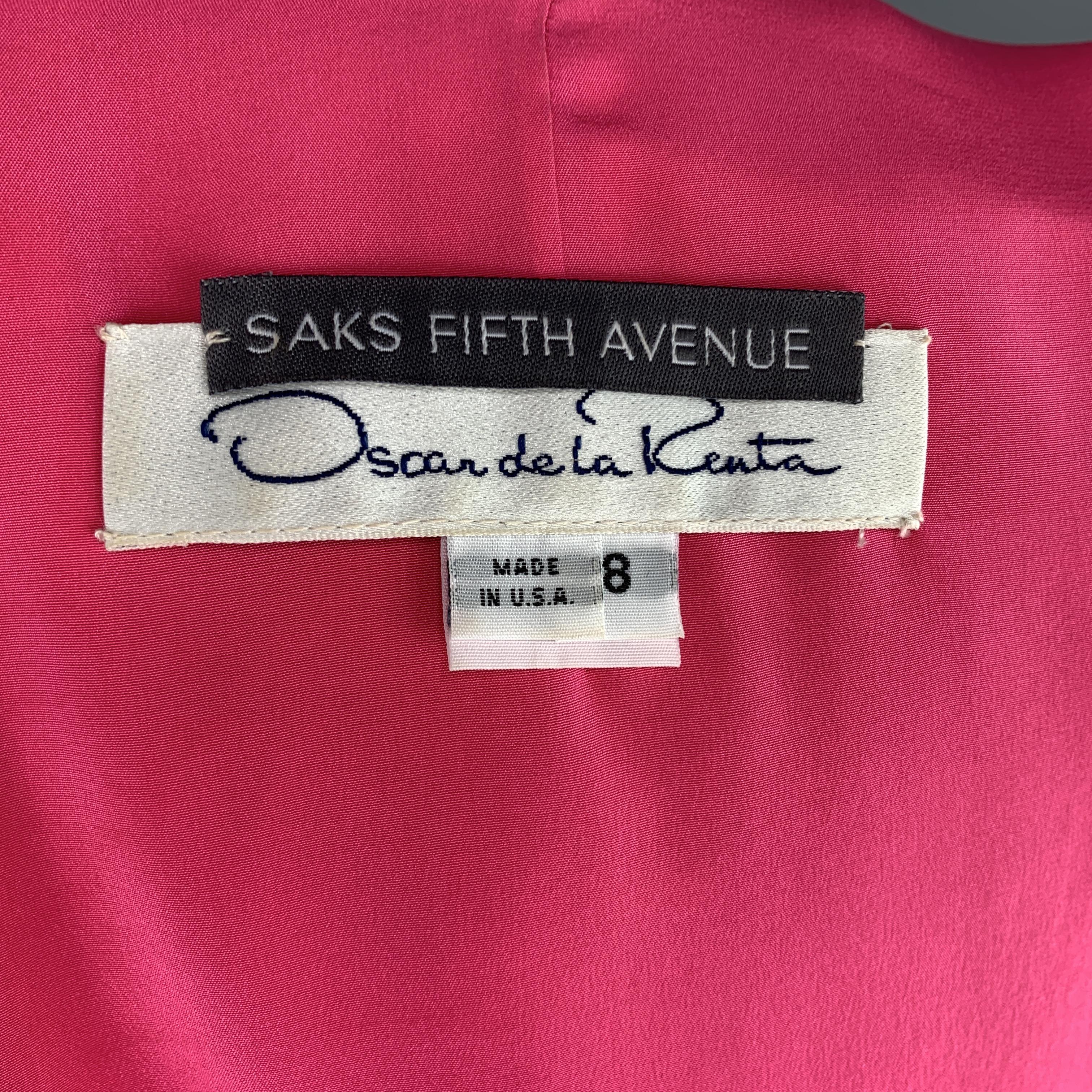 OSCAR DE LA RENTA Size 8 Pink Faille Structured Skirt Cocktail Dress 6