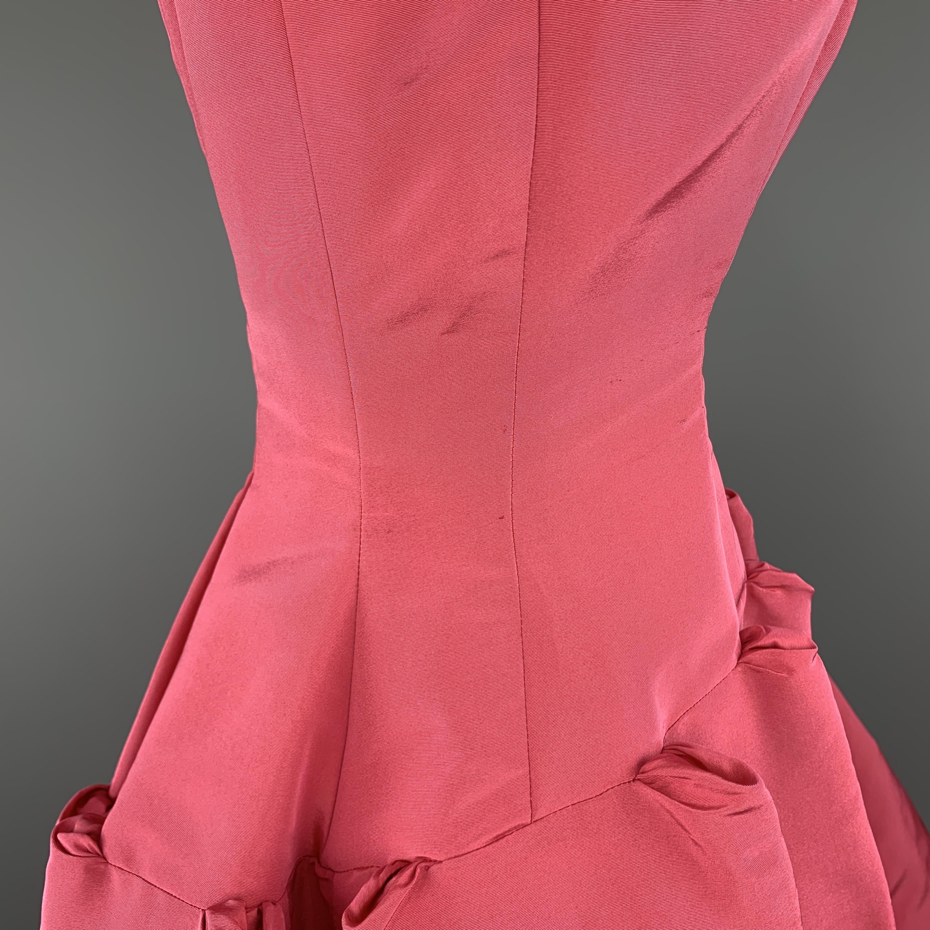 OSCAR DE LA RENTA Size 8 Pink Faille Structured Skirt Cocktail Dress 1