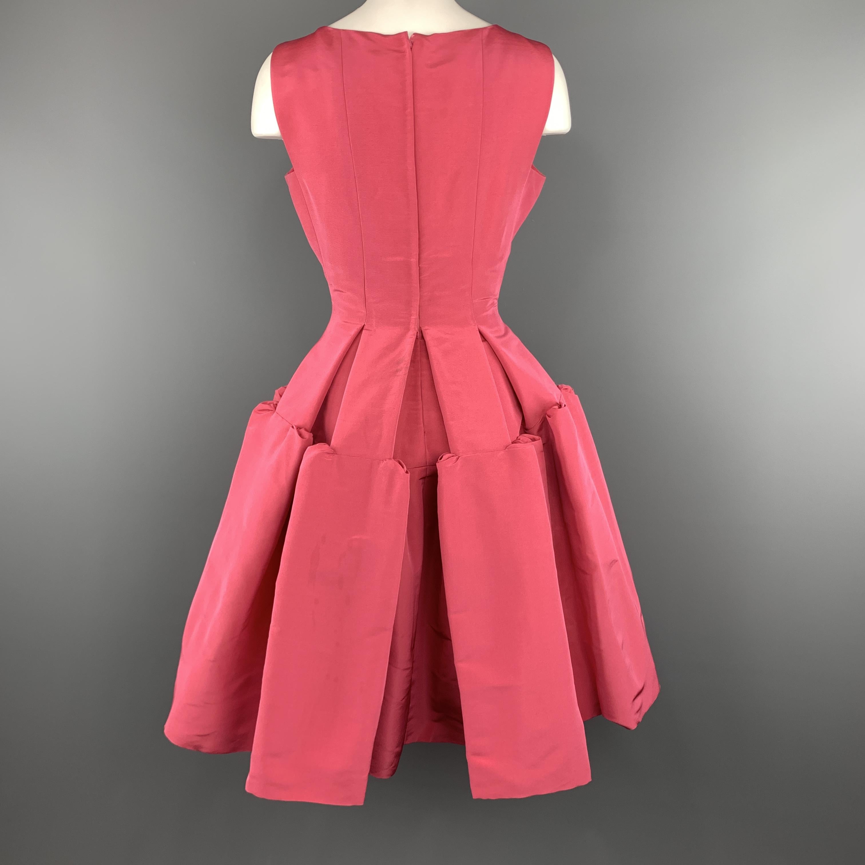 OSCAR DE LA RENTA Size 8 Pink Faille Structured Skirt Cocktail Dress 2