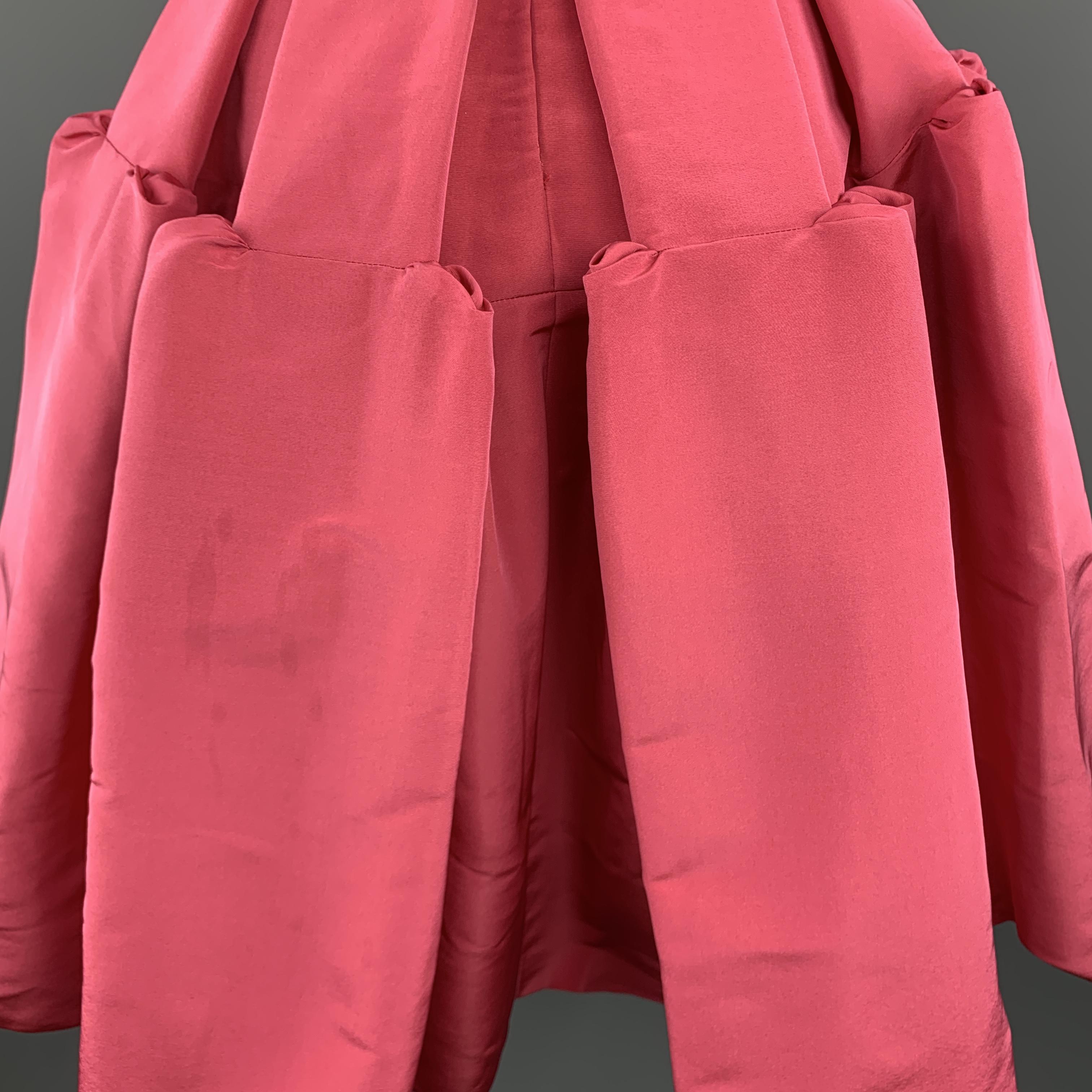 OSCAR DE LA RENTA Size 8 Pink Faille Structured Skirt Cocktail Dress 3
