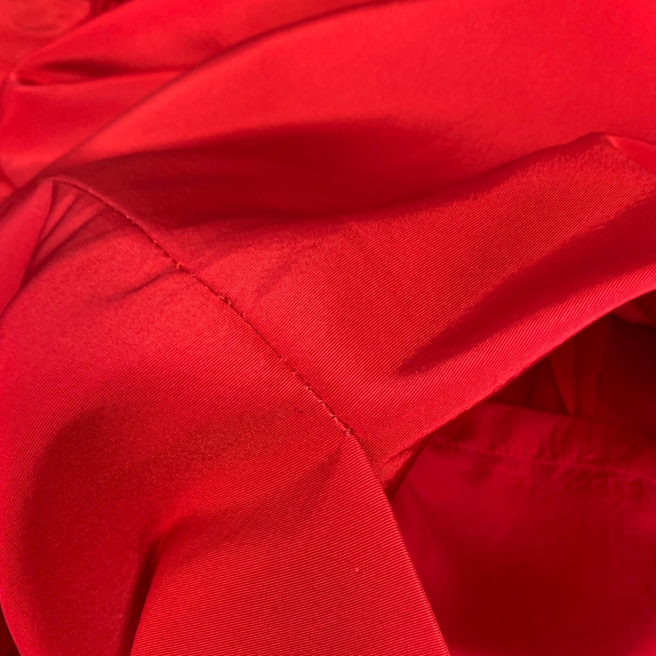 OSCAR DE LA RENTA Size M Red Silk Taffeta One Shoulder Knee Length Cocktail Dress For Sale 6