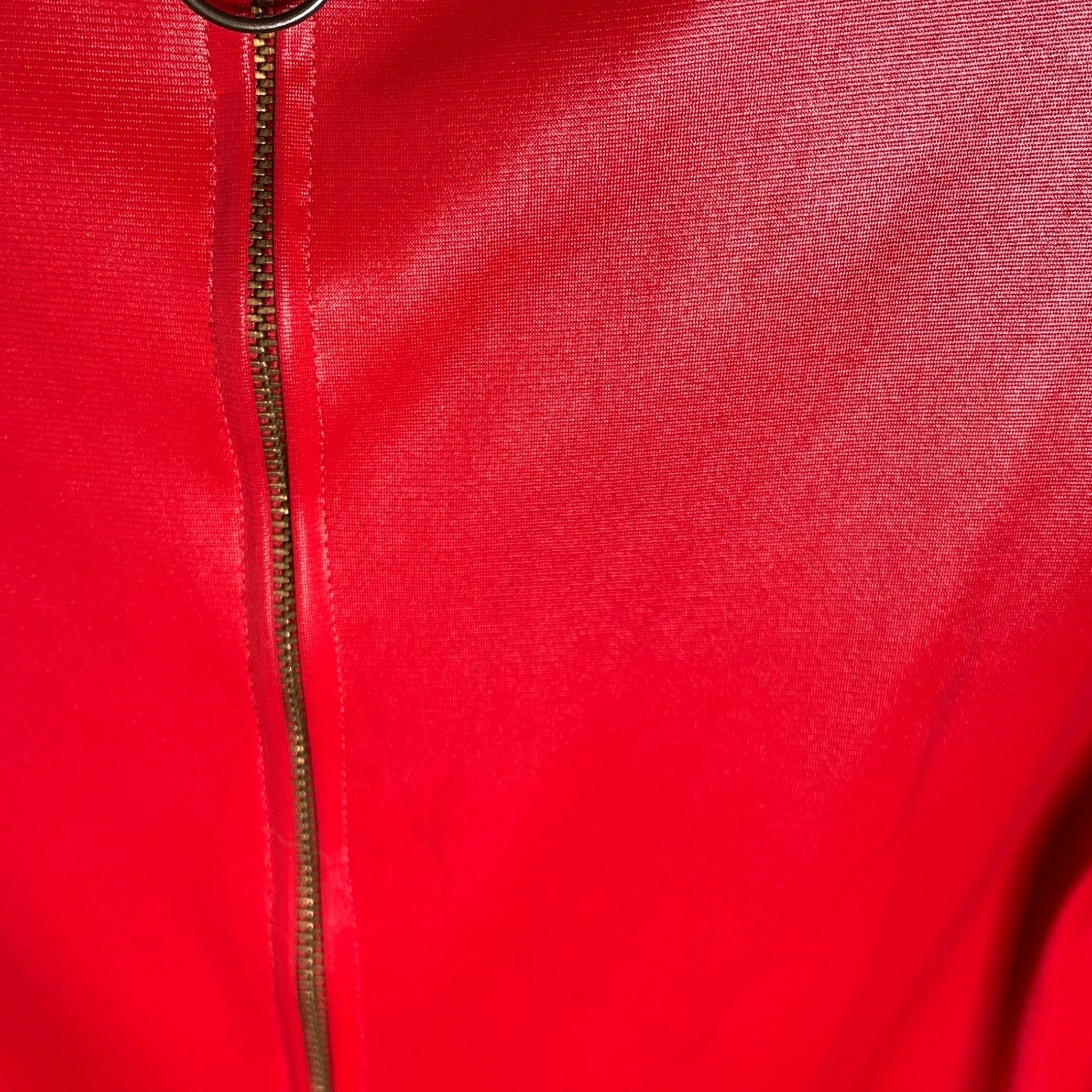OSCAR DE LA RENTA Size M Red Zip Up Cover-Up Jacket For Sale 5