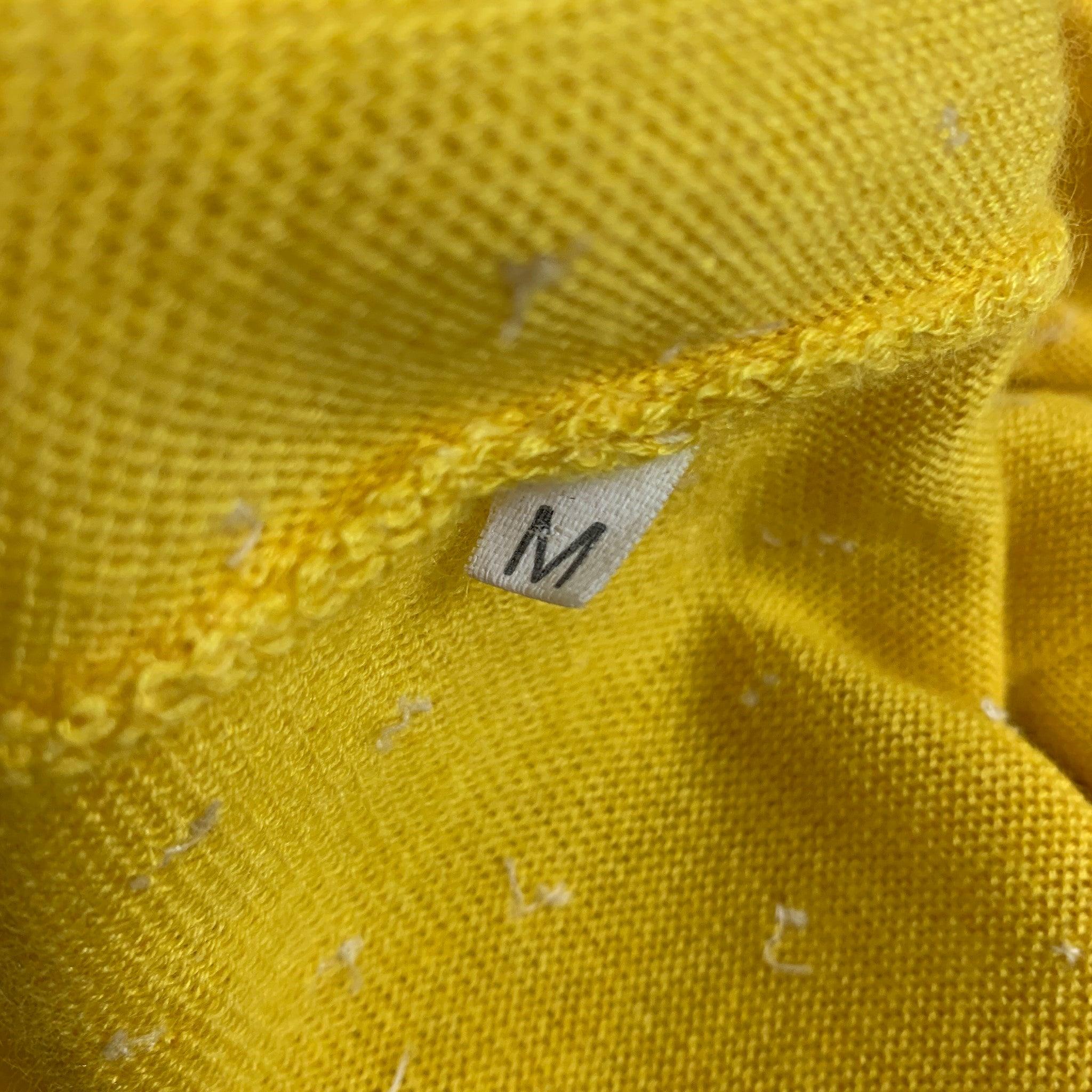 OSCAR DE LA RENTA Size M Yellow Cashmere Beaded Open Front Cardigan For Sale 1
