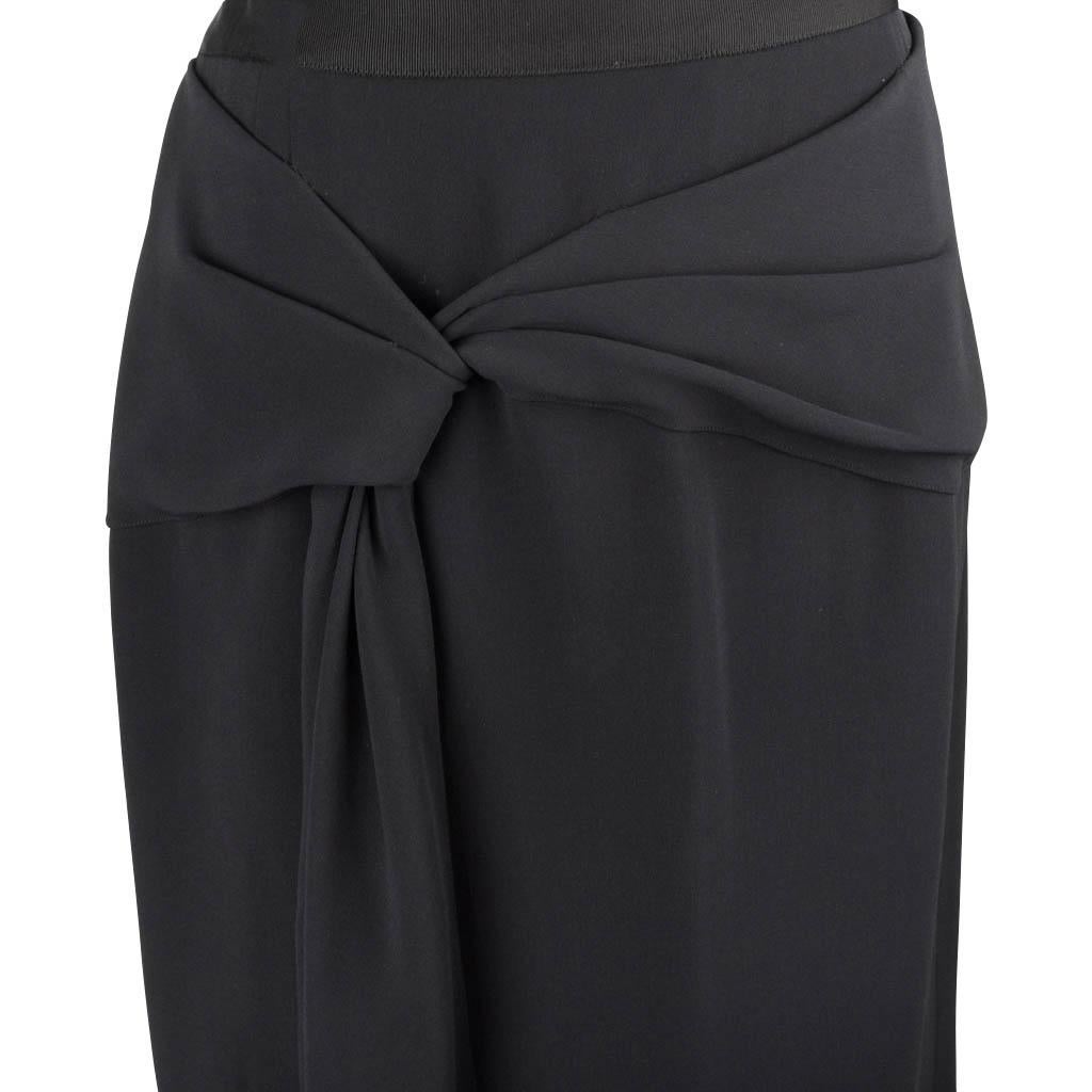 Oscar de la Renta Skirt Black Silk Beautiful Draped Detail 10 nwt at ...