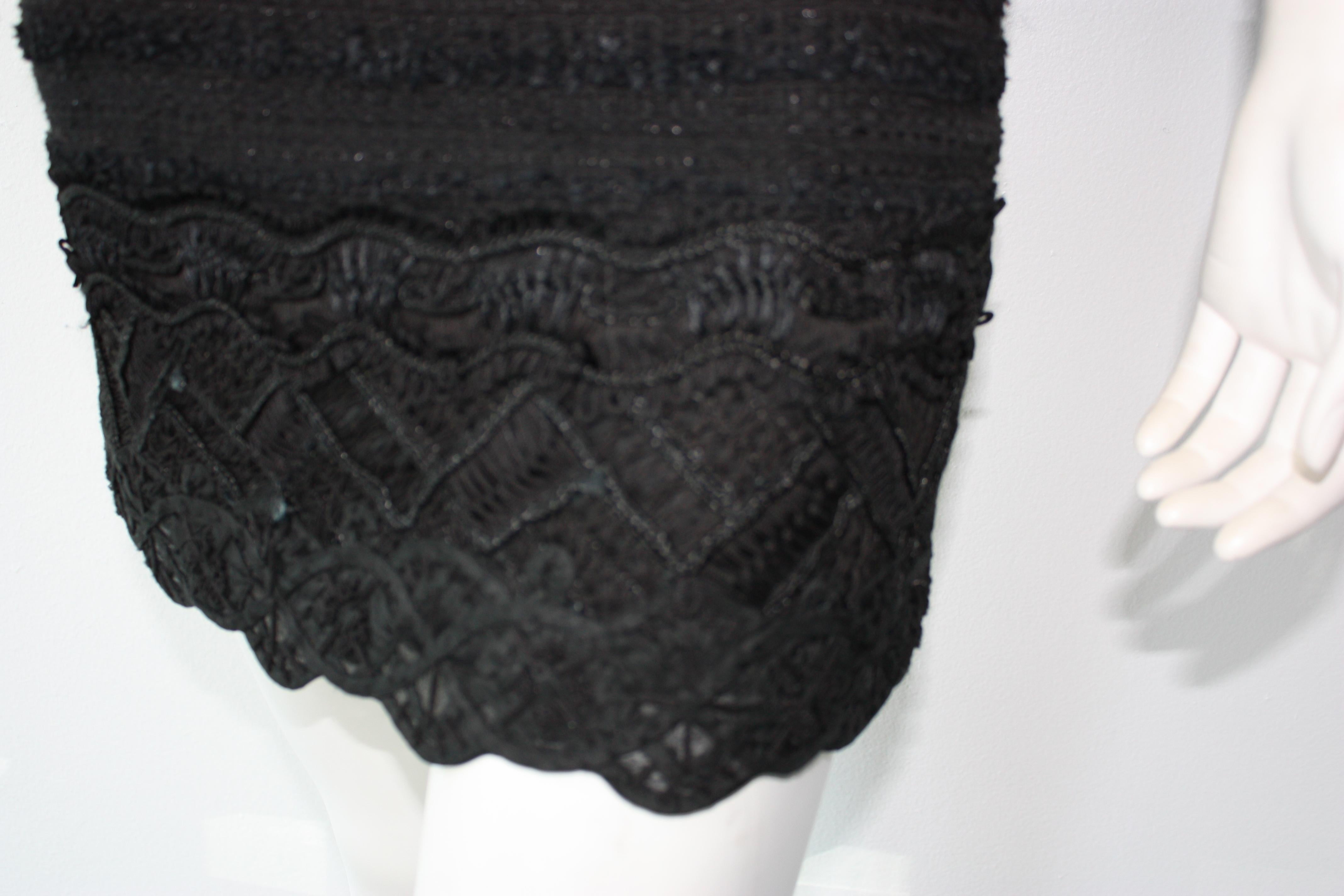 Women's Oscar de la Renta Black Skirt Suit Ensemble Size 2  For Sale