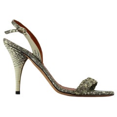 Oscar De La Renta Snake Effect Leather Sandals Eu 38 Uk 5 Us 8