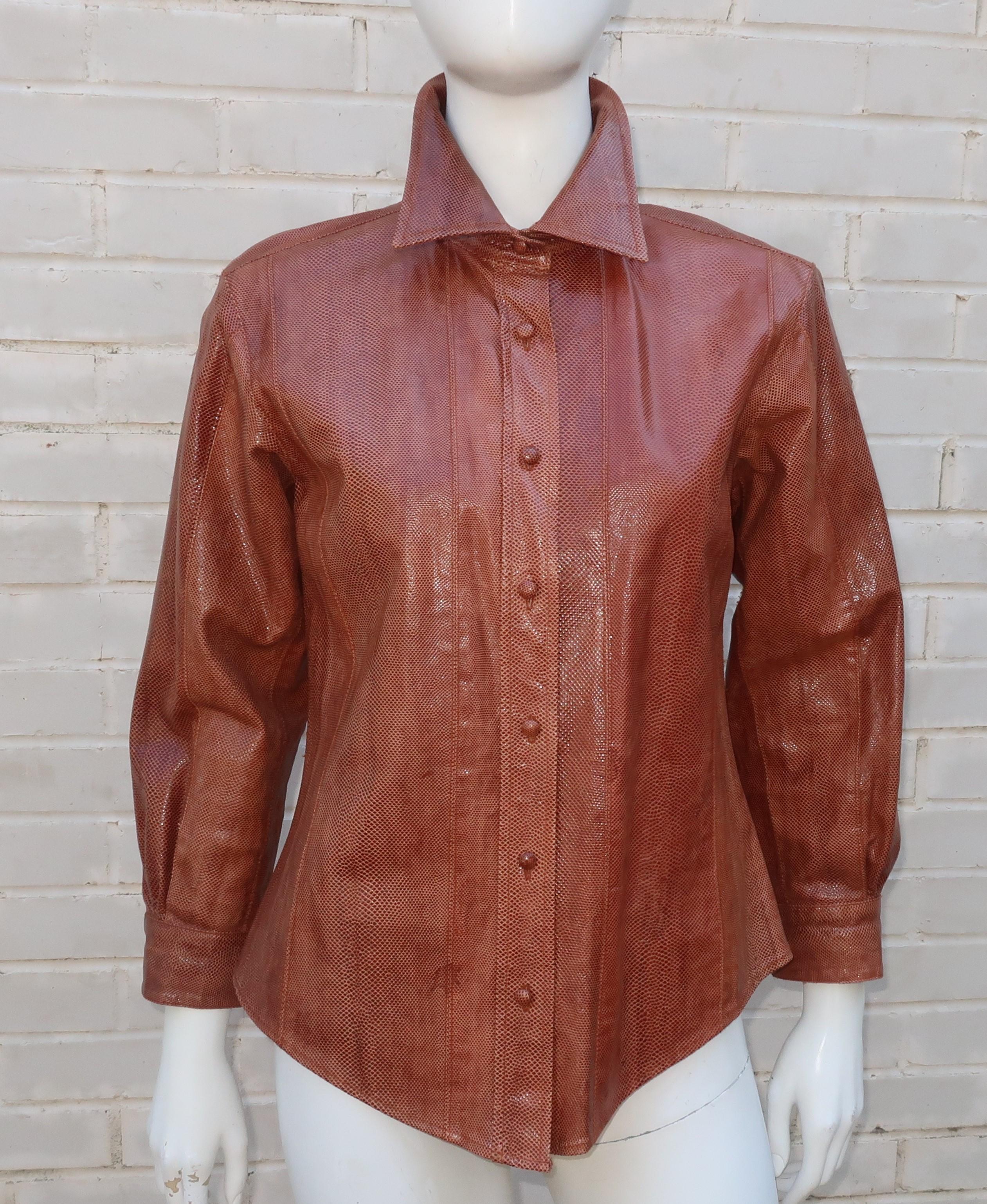 Women's OSCAR DE LA RENTA Snakeskin Blouse Jacket