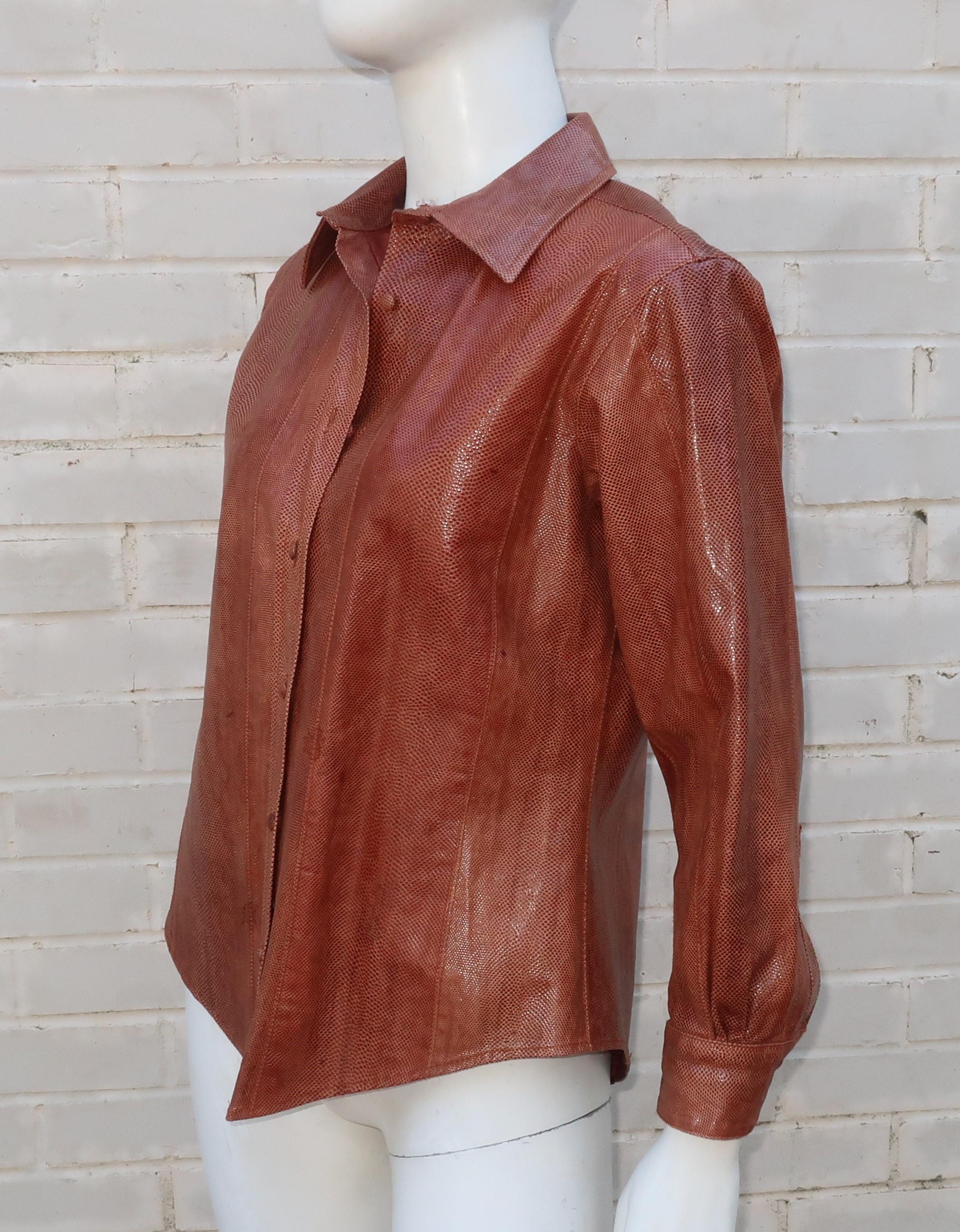OSCAR DE LA RENTA Snakeskin Blouse Jacket 1