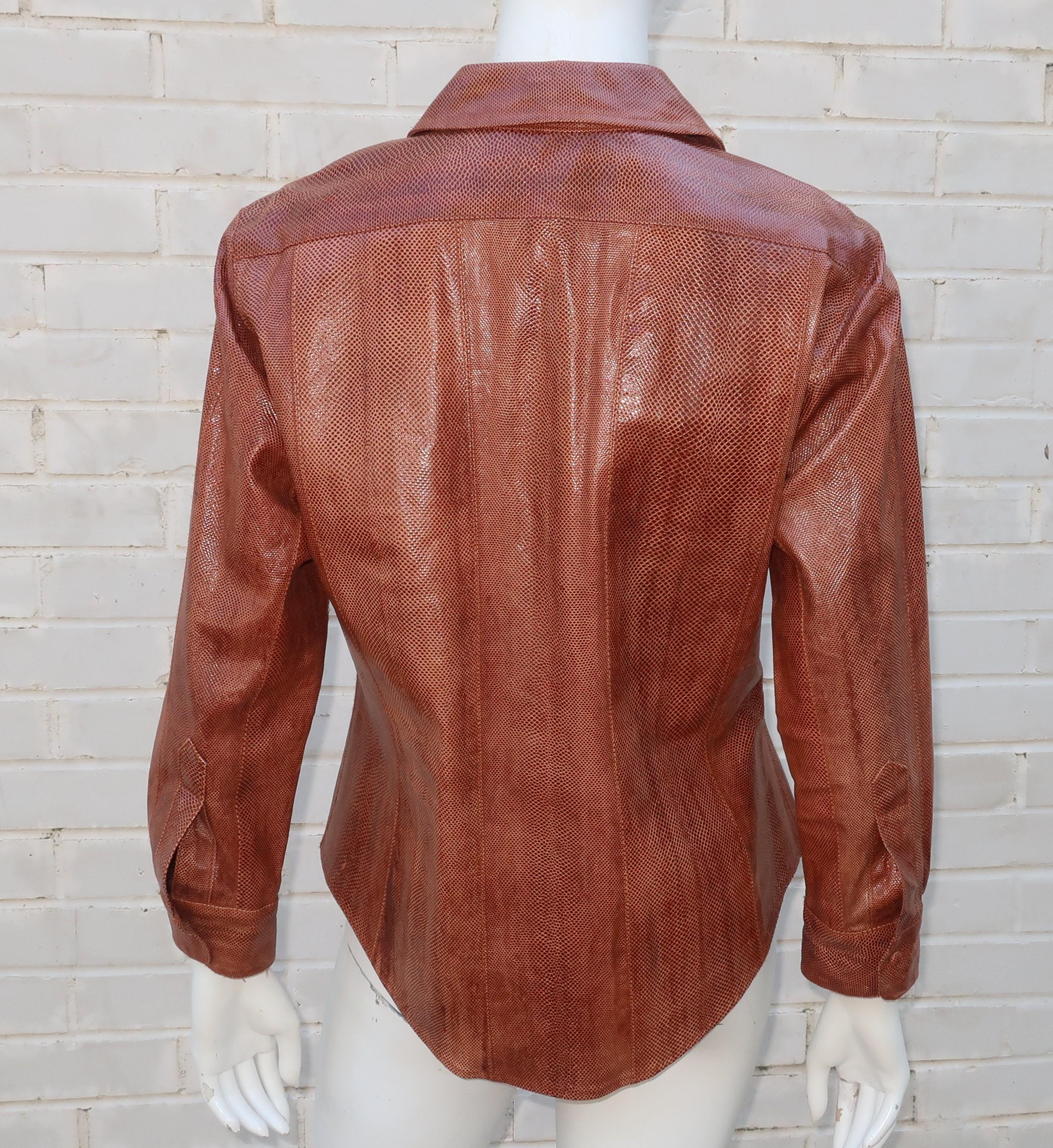 OSCAR DE LA RENTA Snakeskin Blouse Jacket 2