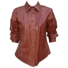 OSCAR DE LA RENTA Schlangenhaut-Bluse Jacke