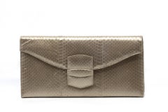 Oscar de la Renta Snakeskin Envelope Clutch