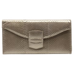 Oscar De La Renta - Pochette enveloppe en peau de serpent