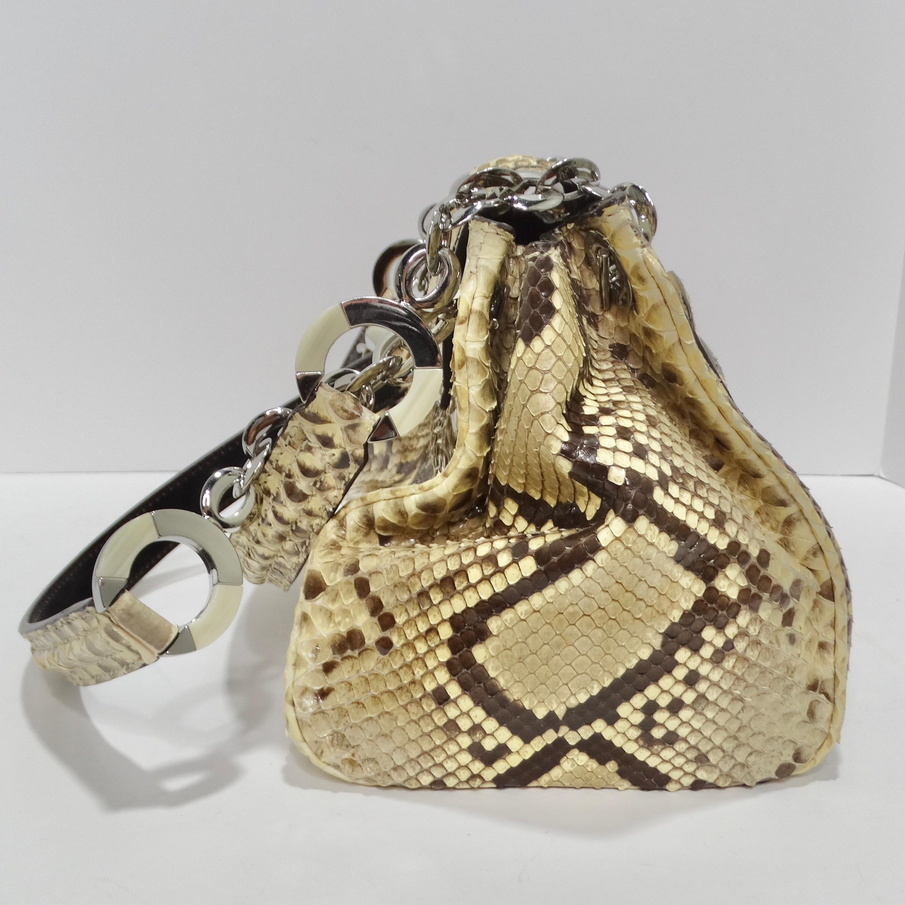 Oscar De La Renta Snakeskin Shoulder Bag In Excellent Condition For Sale In Scottsdale, AZ