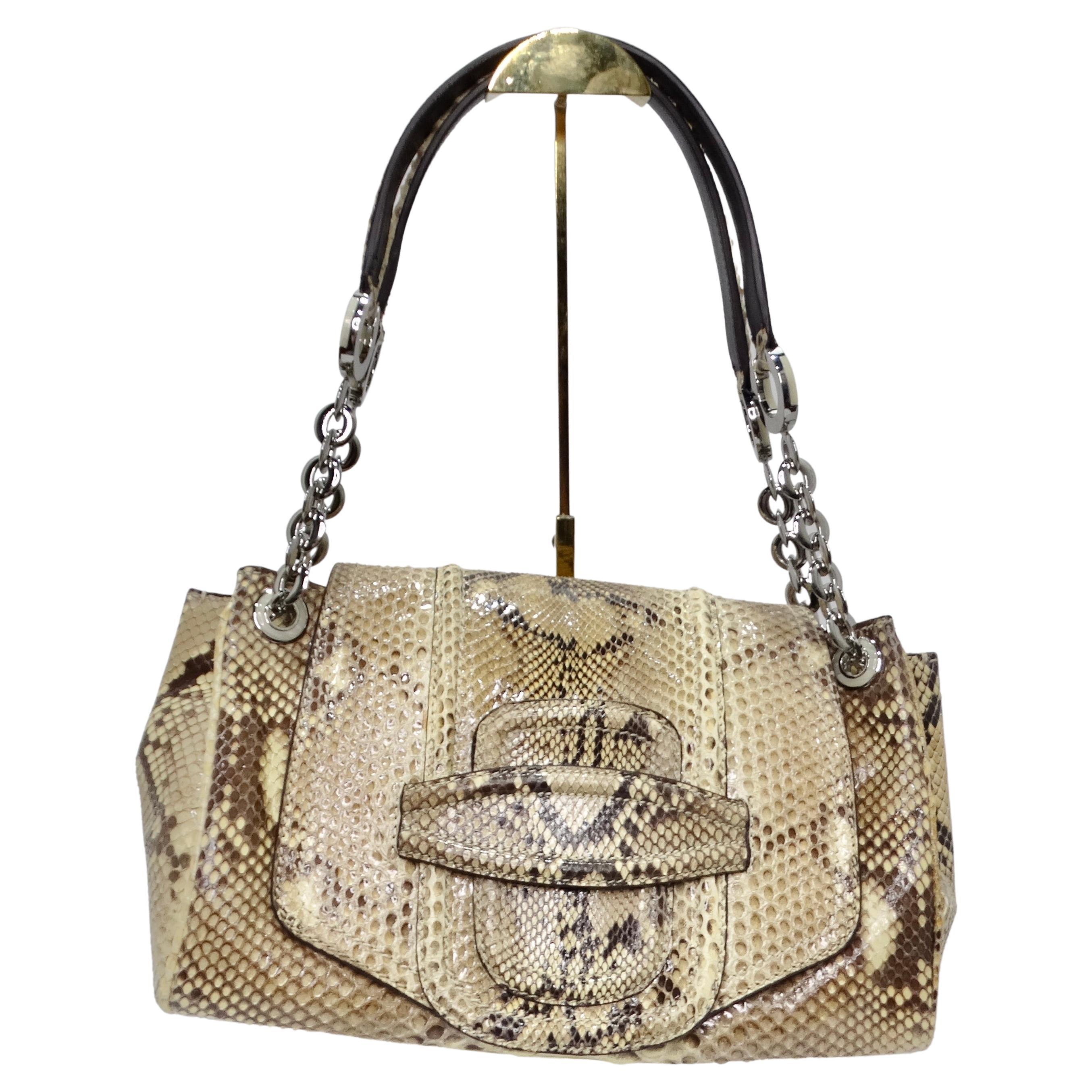 Oscar De La Renta Snakeskin Shoulder Bag For Sale