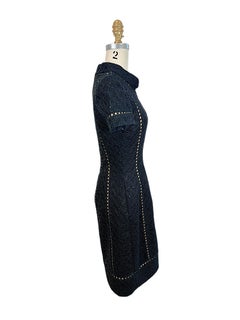 Oscar de la Renta Spring 2013 Black Openwork Sequin Cocktail Dress US 4