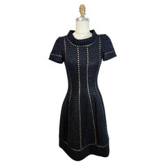 Oscar de la Renta Spring 2013 Black Openwork Sequin Cocktail Dress US 4