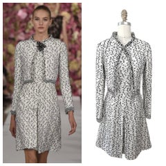 Oscar de la Renta Spring 2015 Runway Tweed Jacket and Dress Ensemble, Look 19