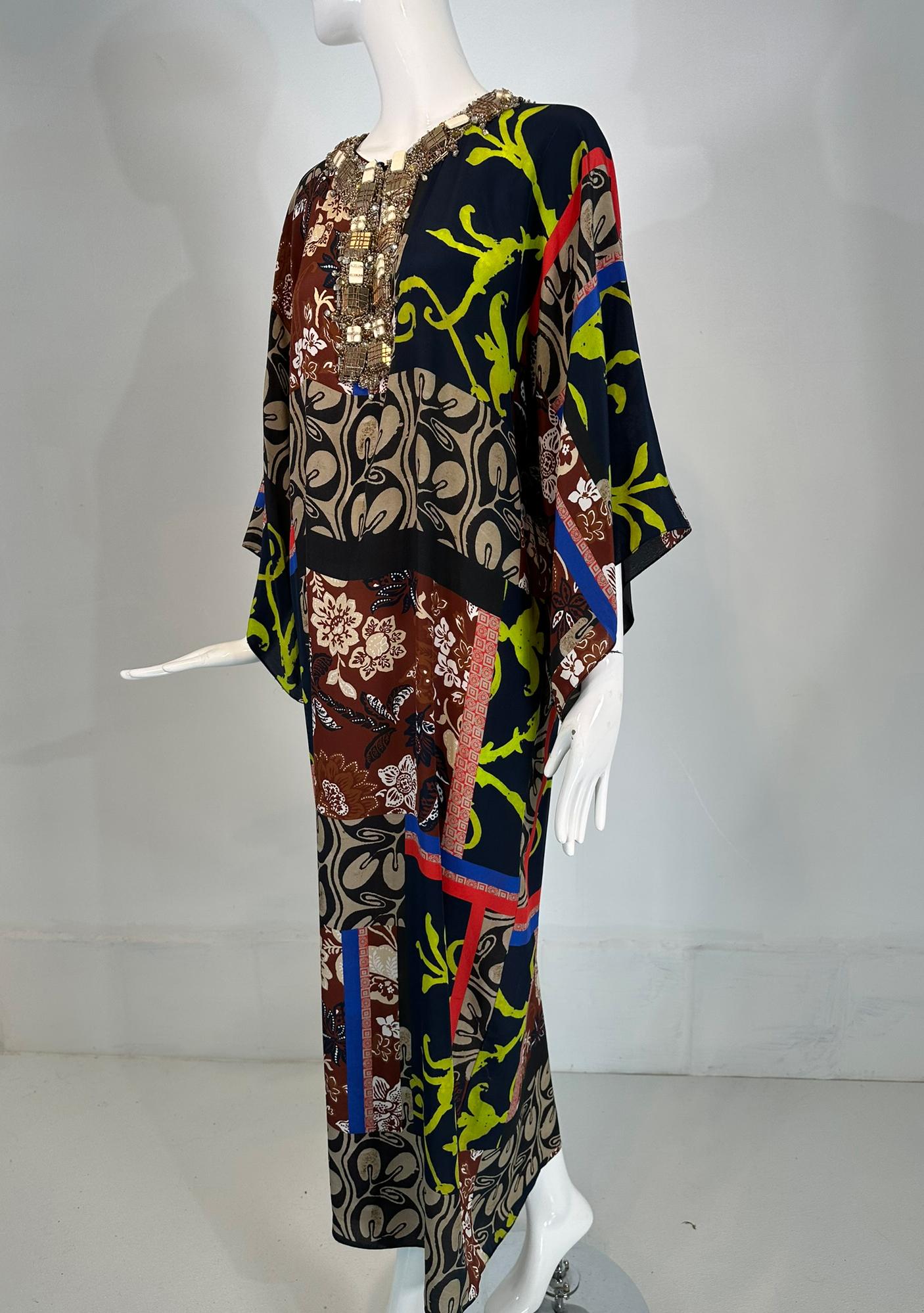 Oscar de la Renta, caftan en soie imprimé bijoux, printemps/été 2012 8