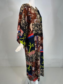 Oscar de la Renta Spring/Summer 2012 Jewel Neck Mix Print Silk Caftan XS