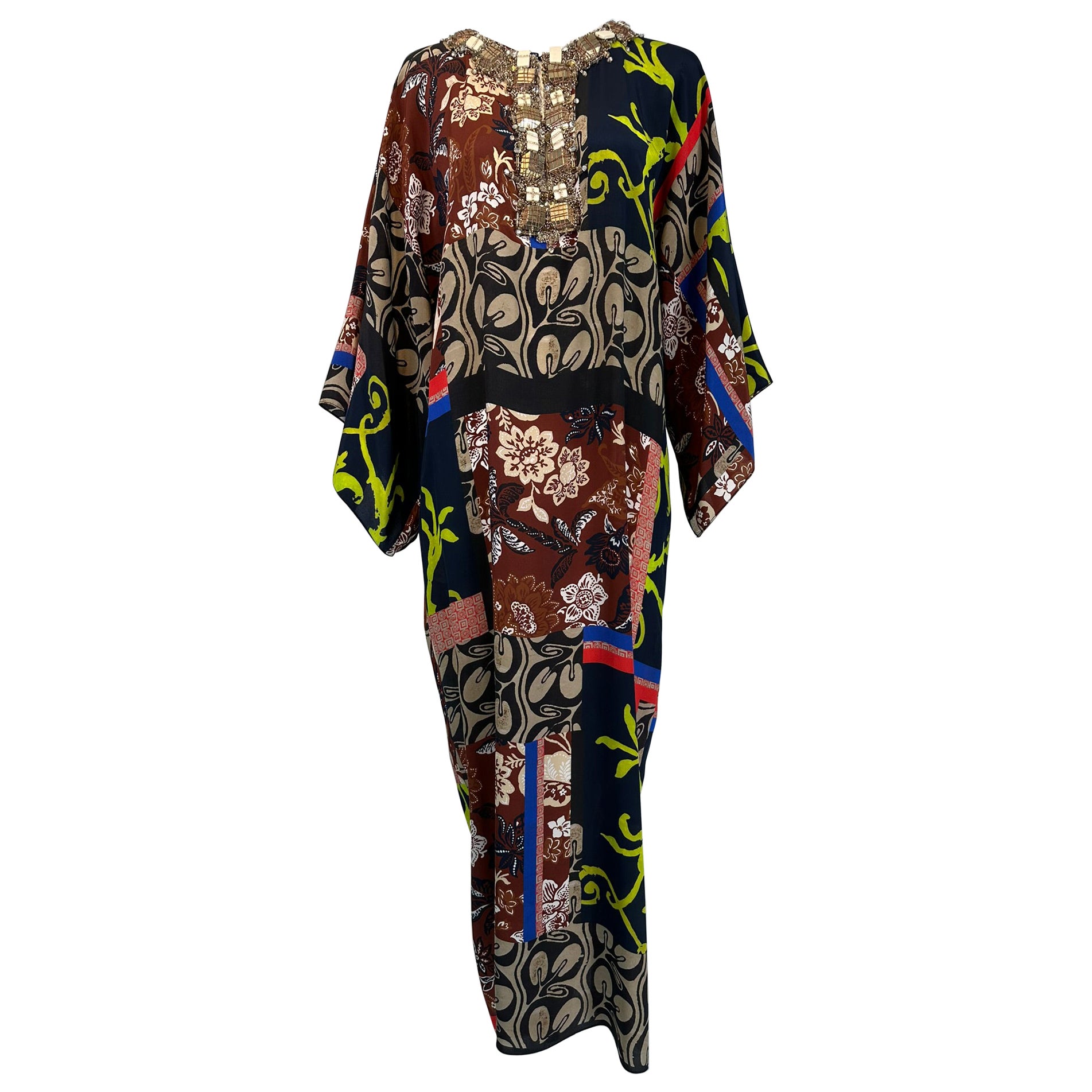 Oscar de la Renta, caftan en soie imprimé bijoux, printemps/été 2012