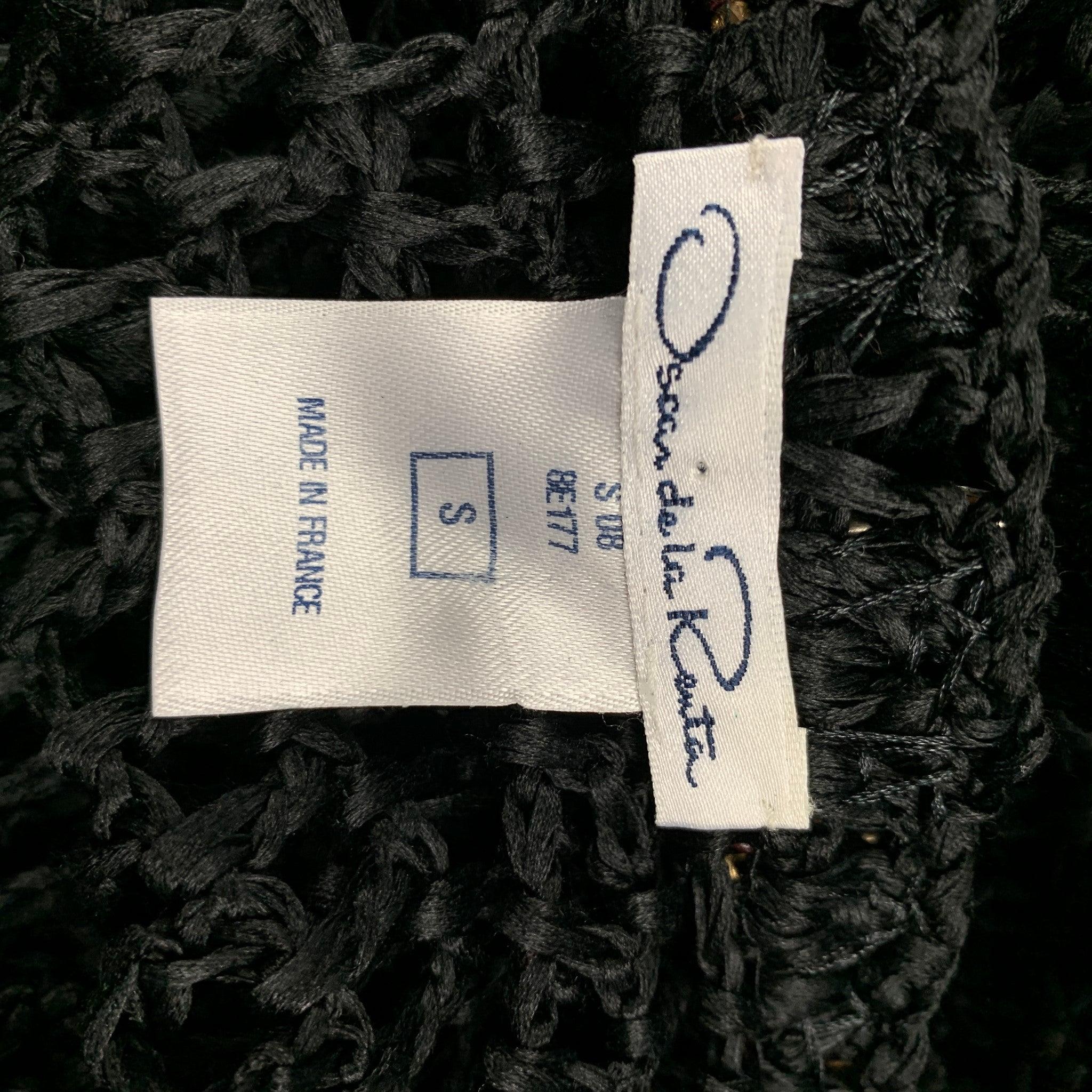 OSCAR DE LA RENTA SS 08 Size S Black Silk Beaded Crystal Dress Top 3