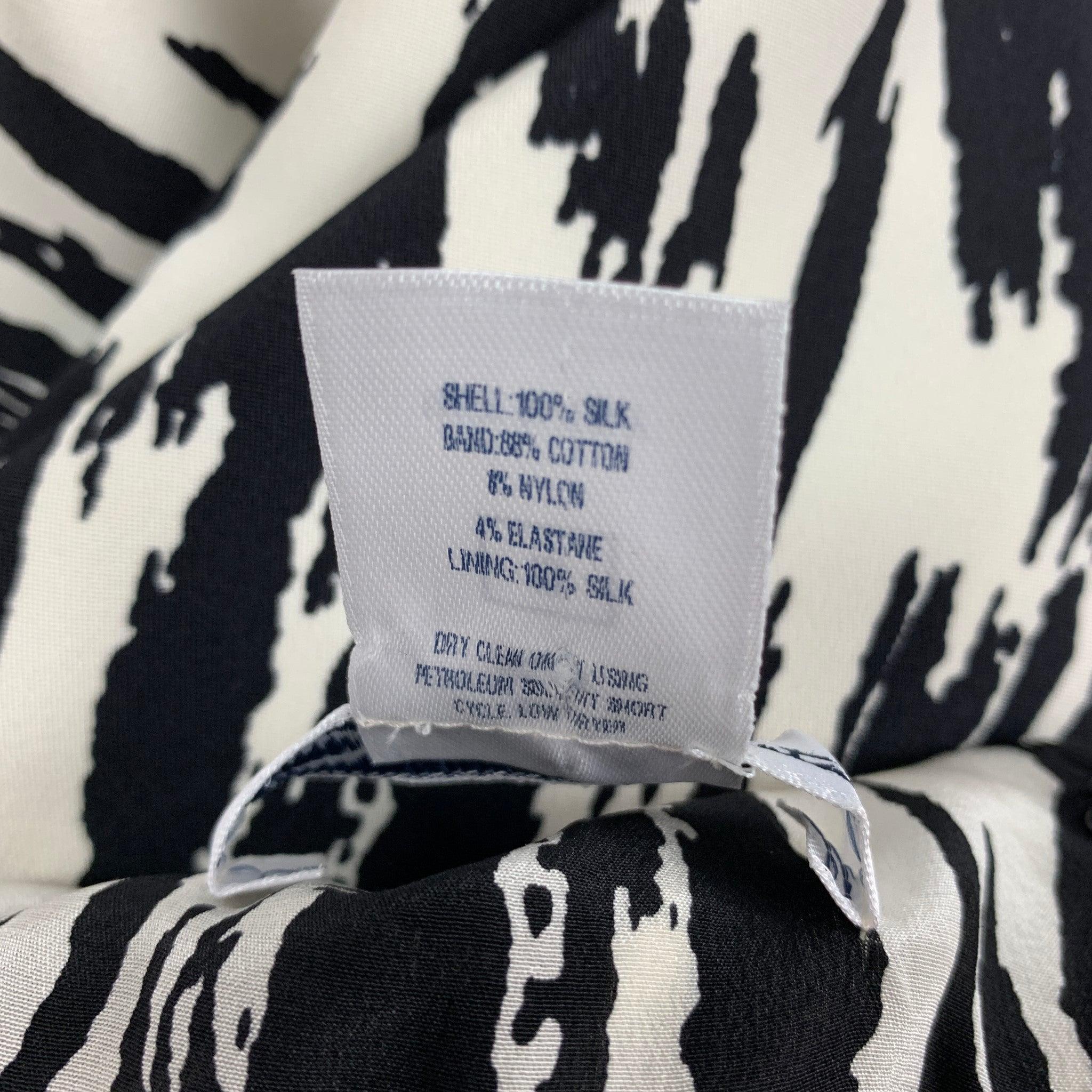 OSCAR DE LA RENTA SS 11 Size 10 Black White Silk Print Sleeveless Sheath Dress For Sale 1