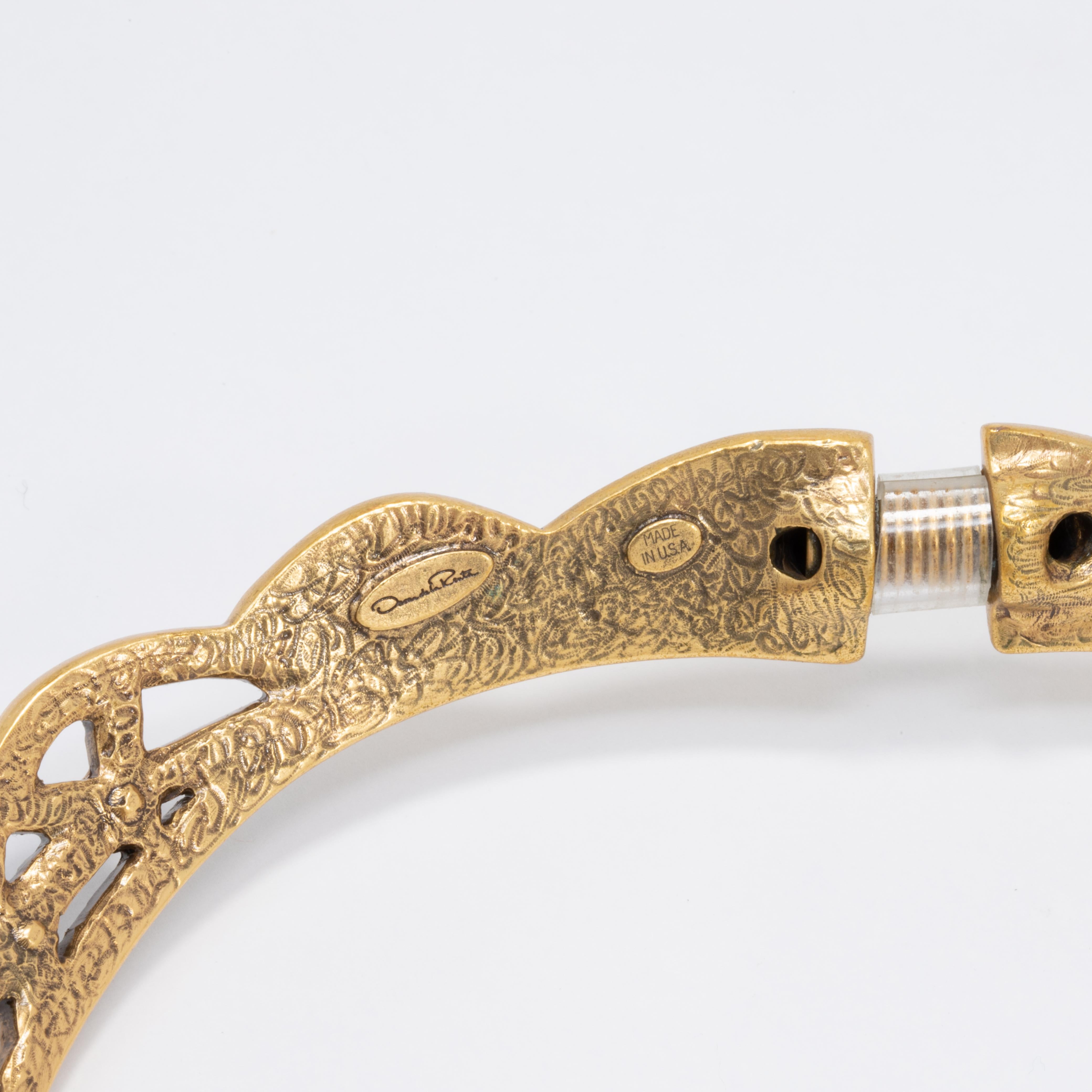 Oscar de la Renta Swarovski-Halskette mit rauchgrauem Kristallkragen in Gold für Damen oder Herren im Angebot