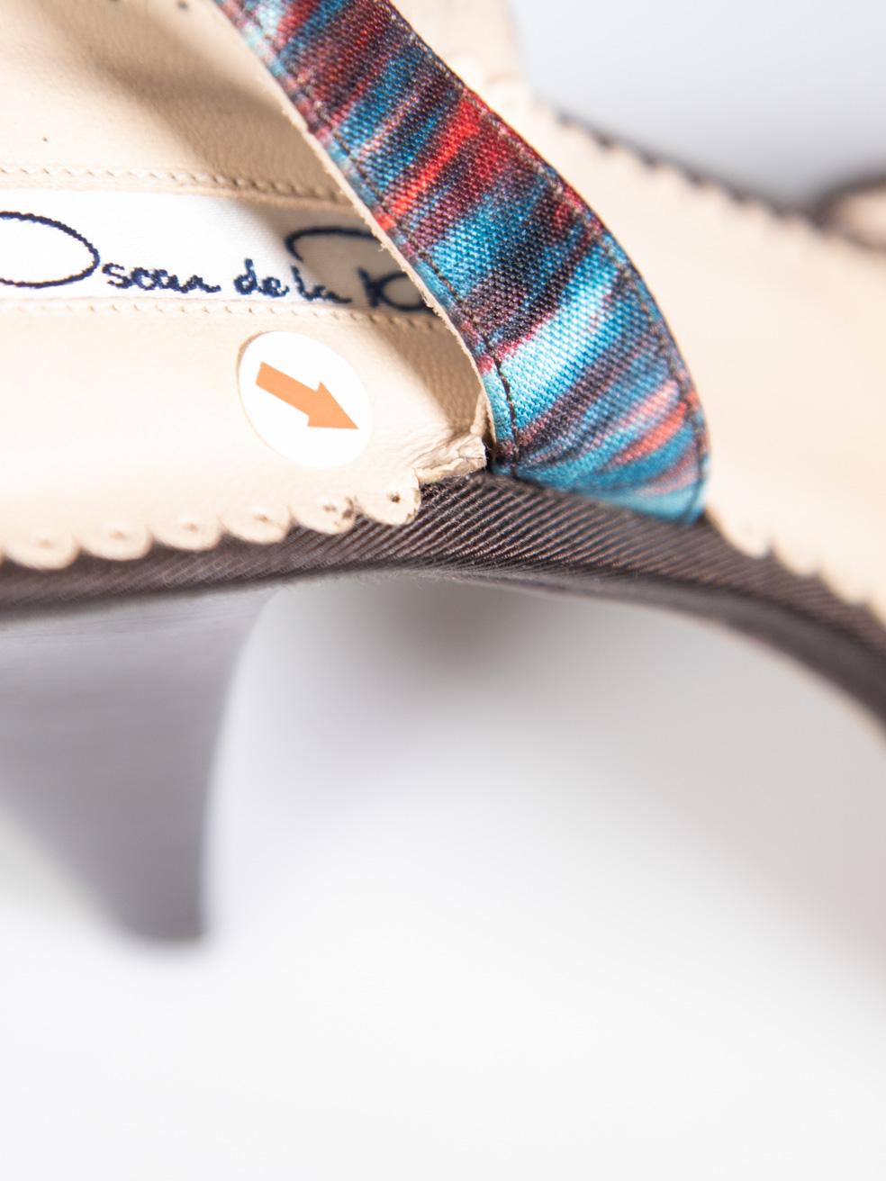Oscar de la Renta Tie Dye Slingback Bow Sandals Size IT 39 5