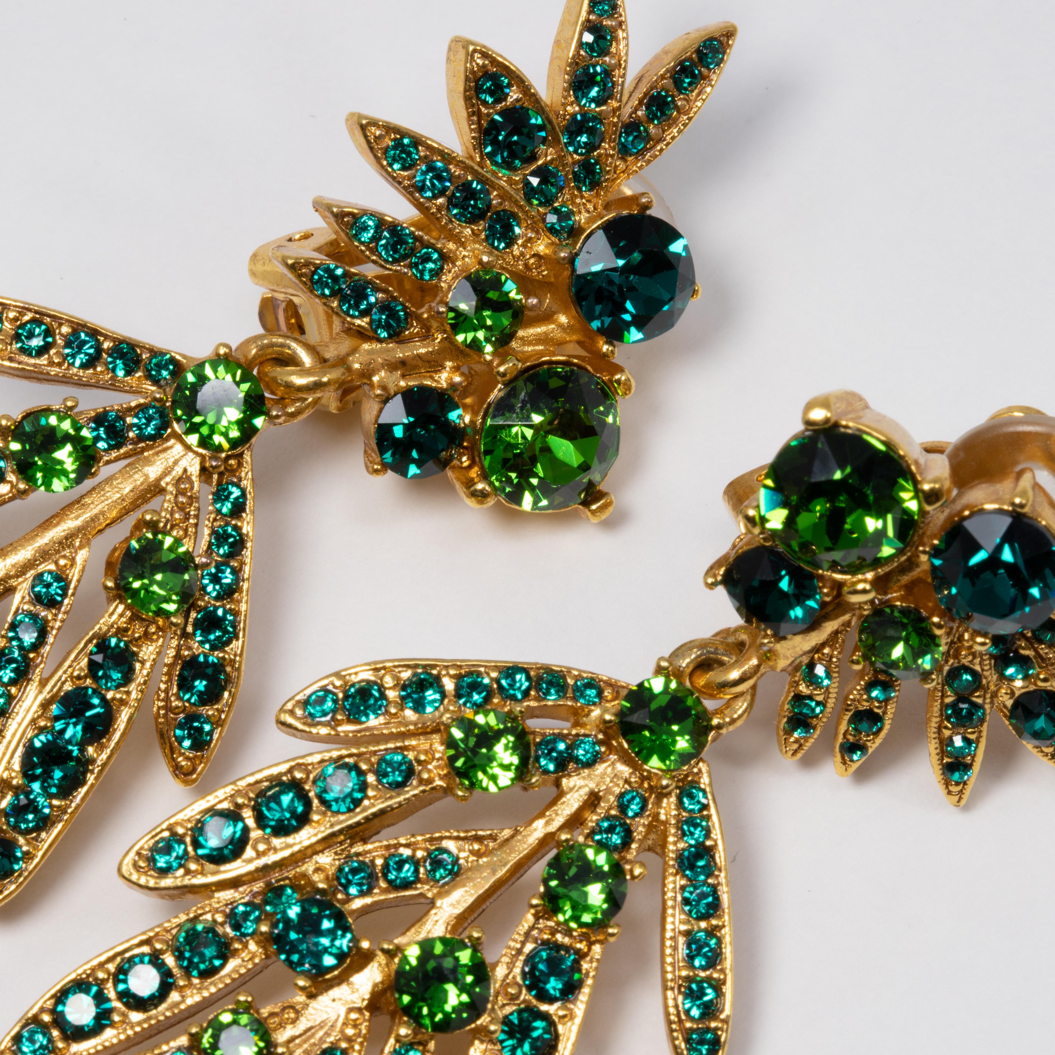 oscar de la renta green earrings