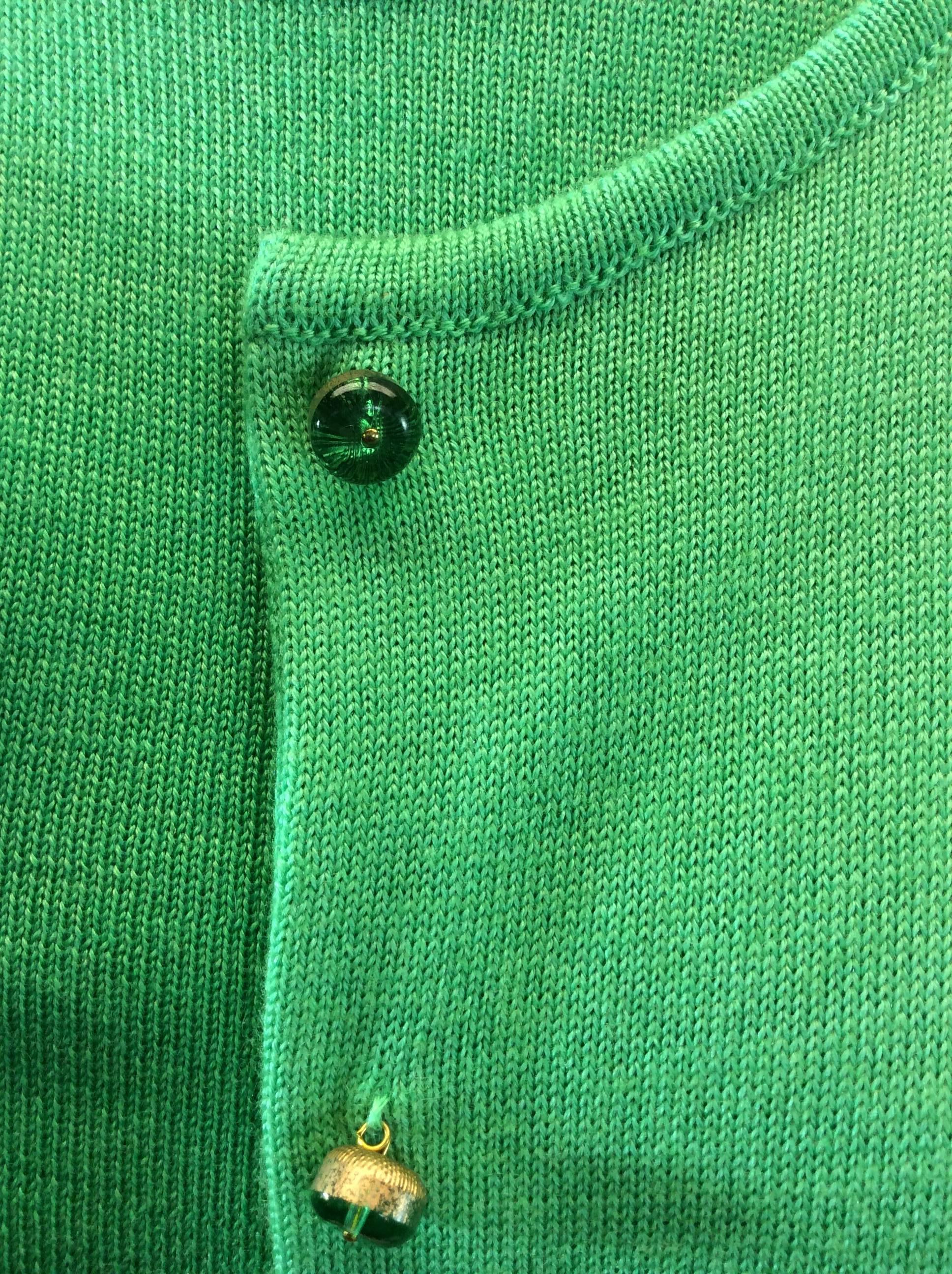Oscar de la Renta Two Piece Green Sweater Set For Sale 1