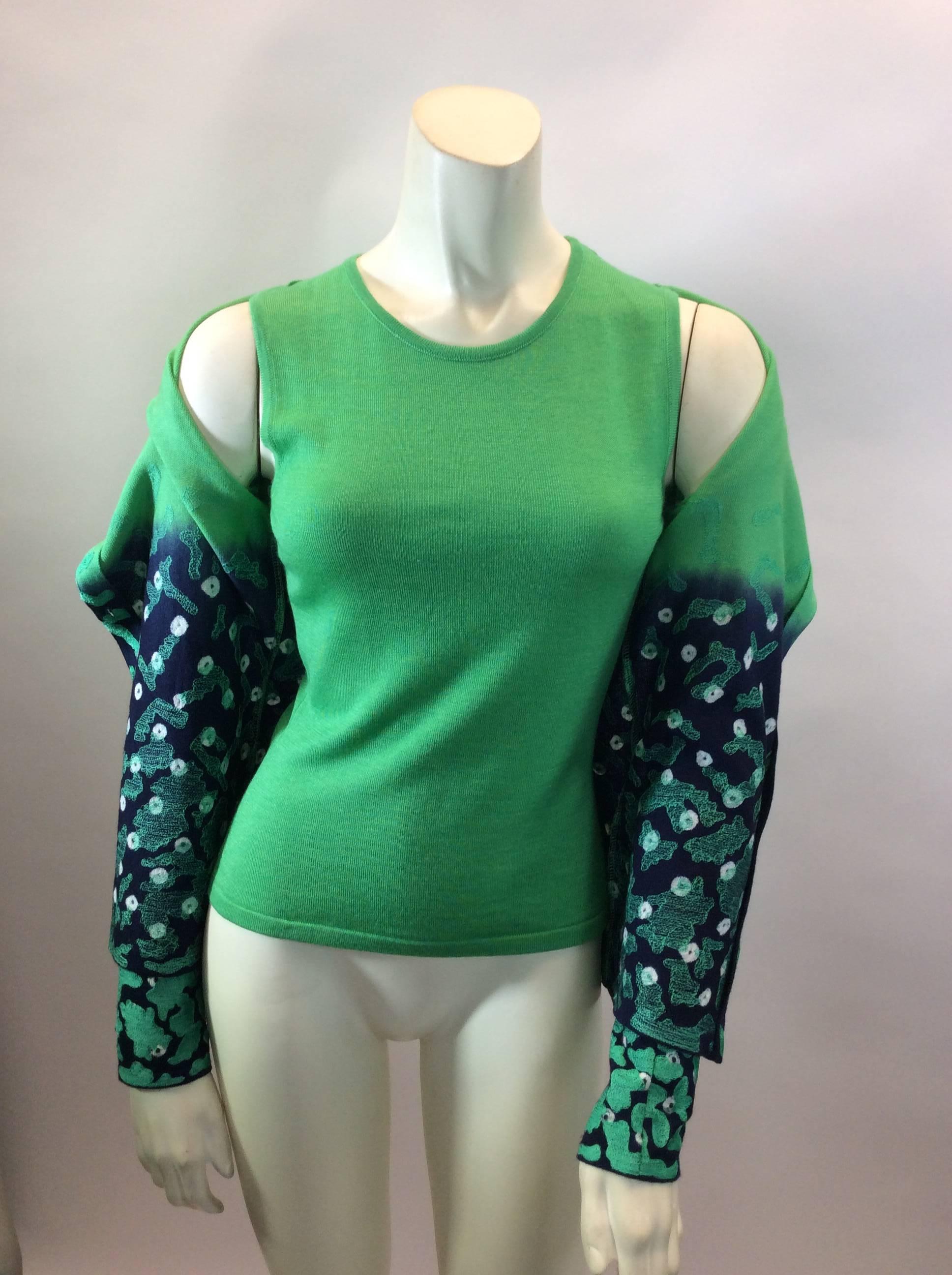 Oscar de la Renta Two Piece Green Sweater Set For Sale 3