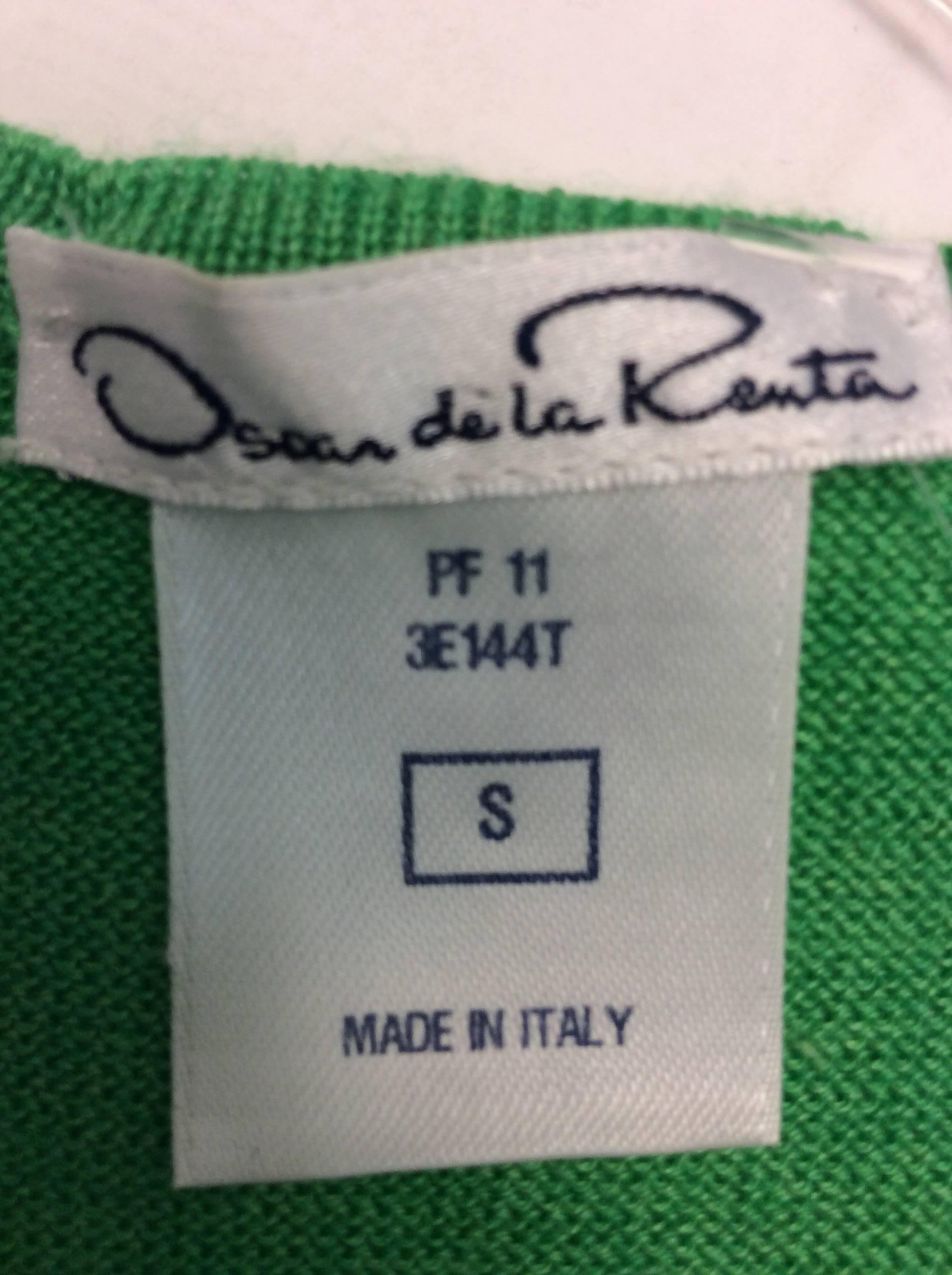 Oscar de la Renta Two Piece Green Sweater Set For Sale 4
